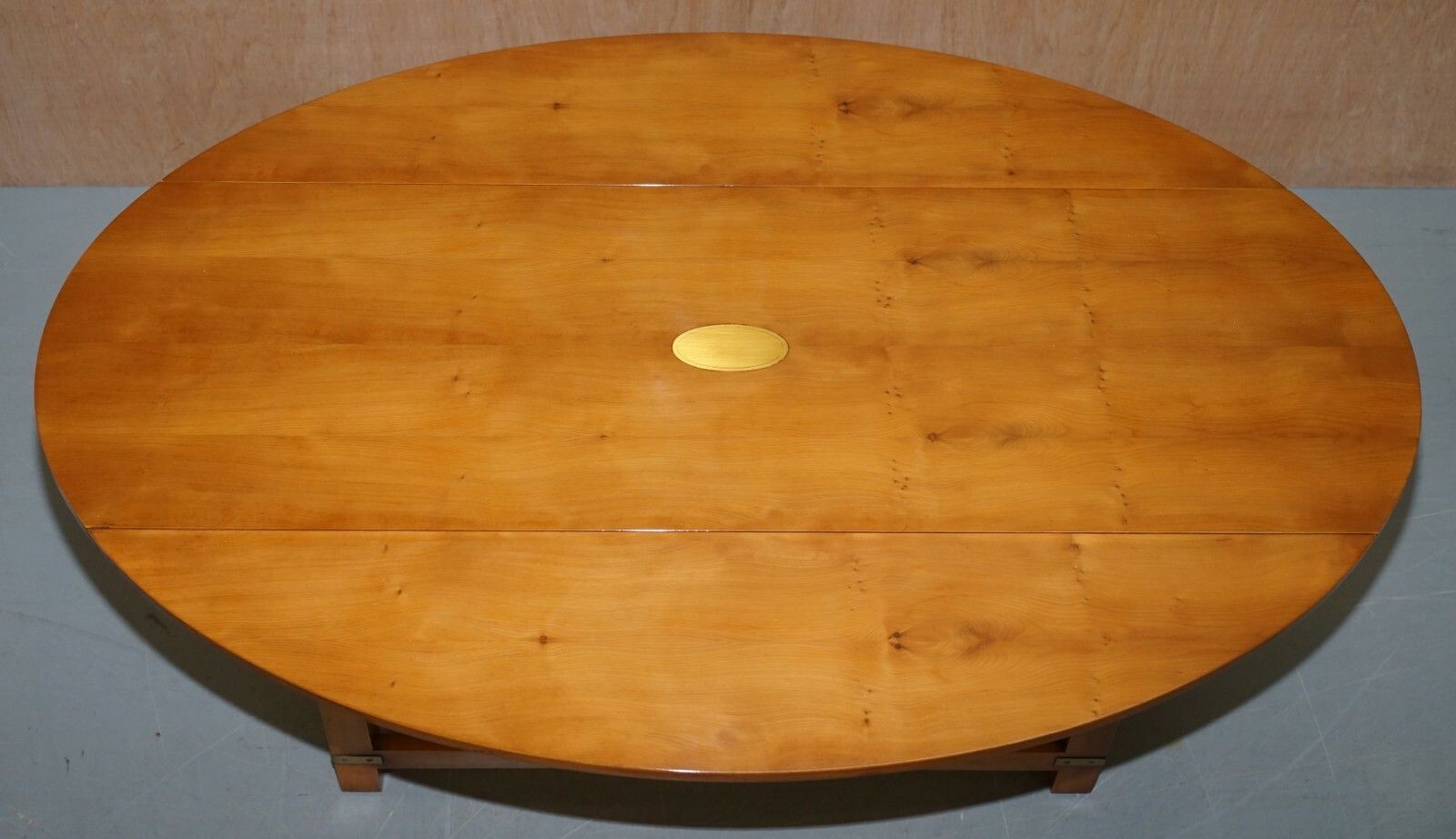 Workshop New Bevan Funnell Burr Yew Wood Extending Oval Campaign Coffee Table photo Furniture