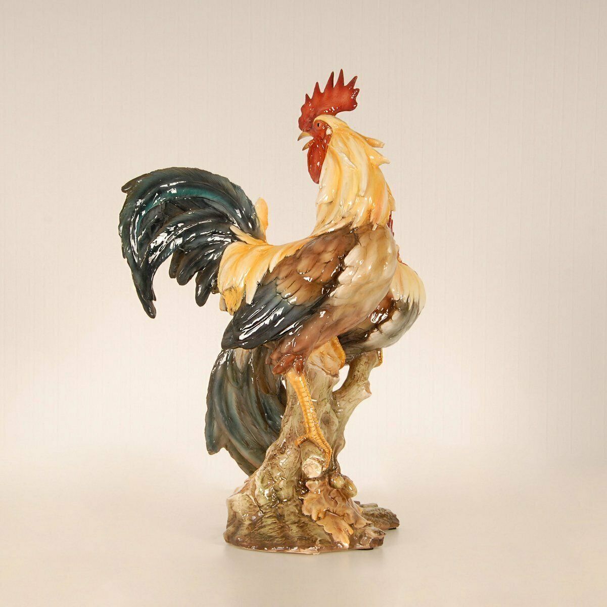 Mid Century Italian Ceramic Rooster Figurine In The Style Of Cacciapuoti, 1950s photo vinterior
