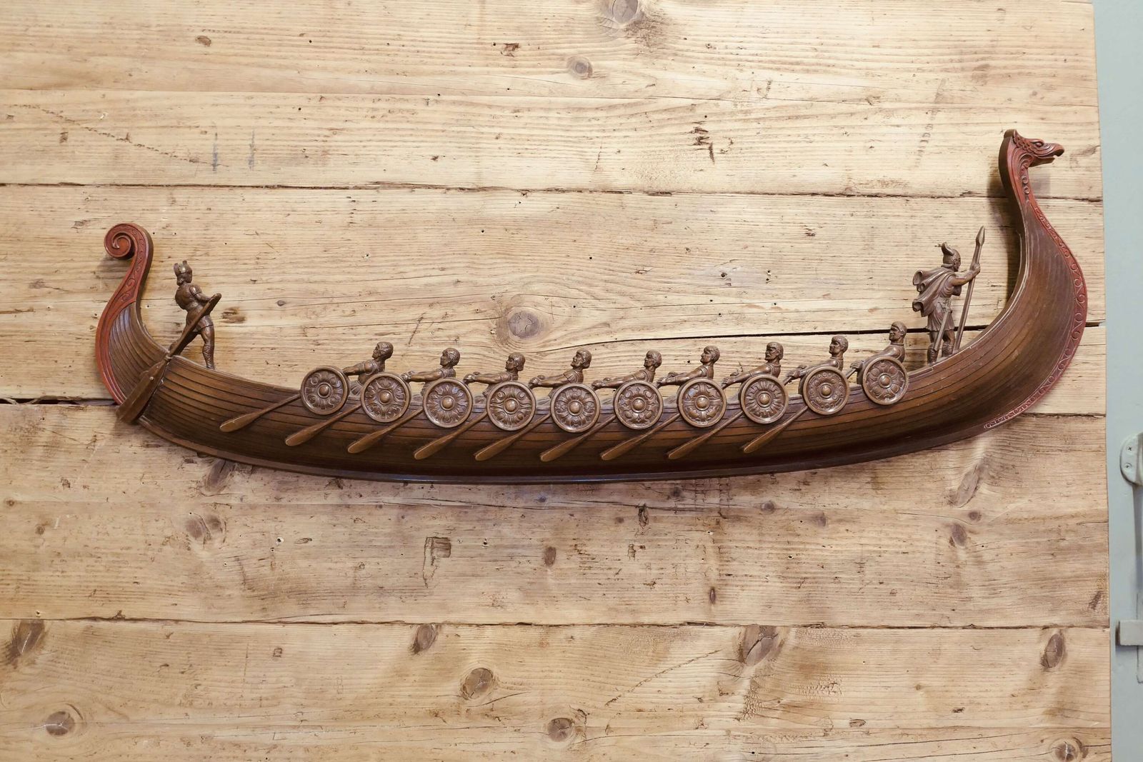 Mid Century Vintage Syroco Viking Ship Wall Art photo furniture