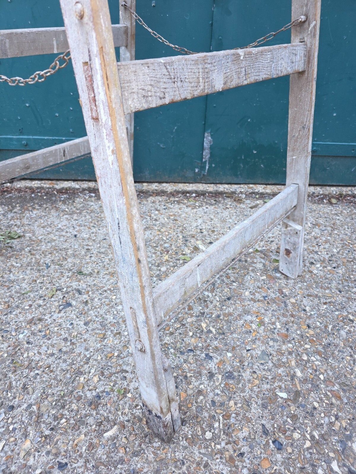 Vintage French Pine Wooden Trestle Ladders Shelving Wedding Display photo buy