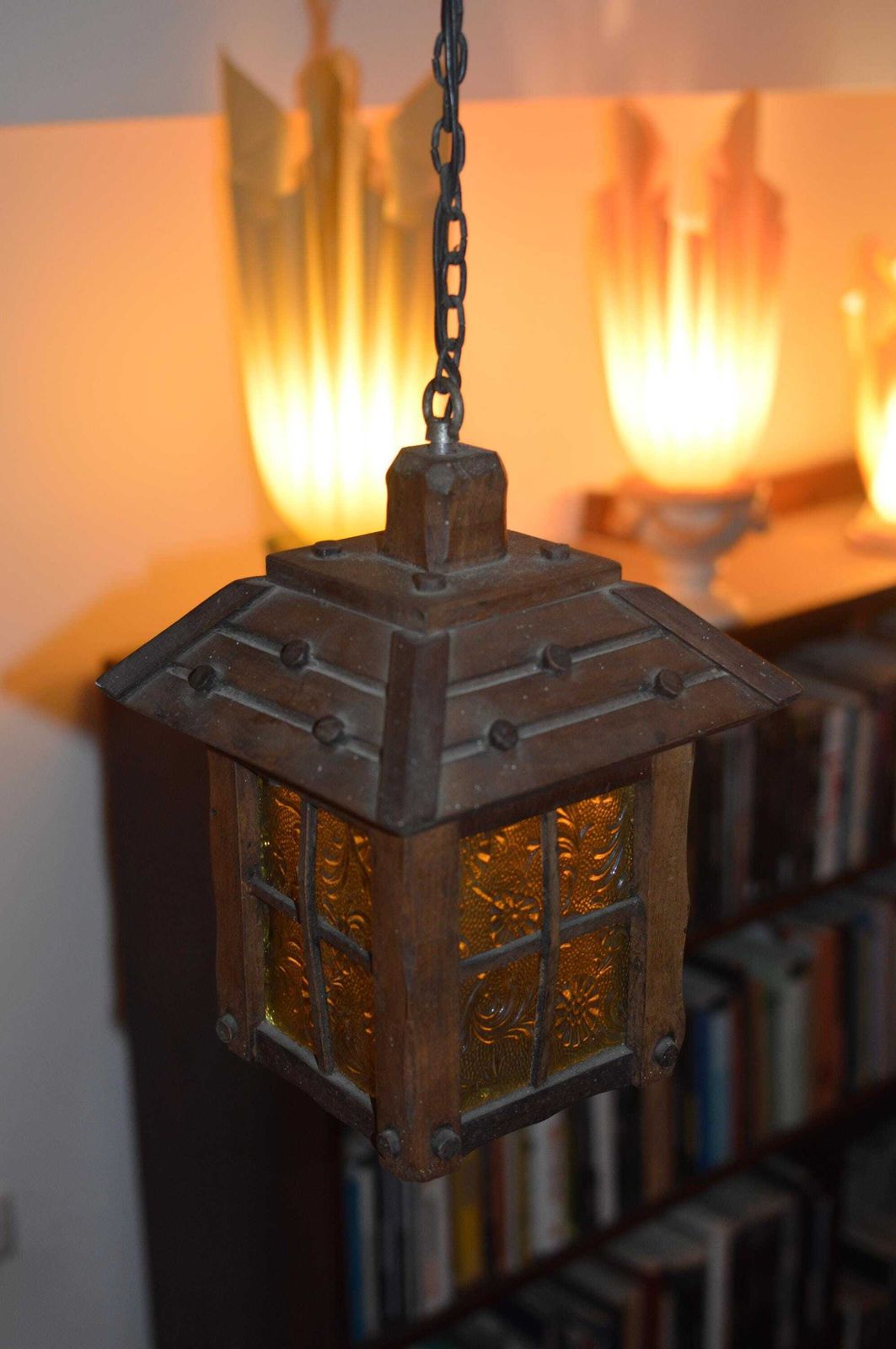 Antique French Hall Wood Porch Lantern photo vinterior