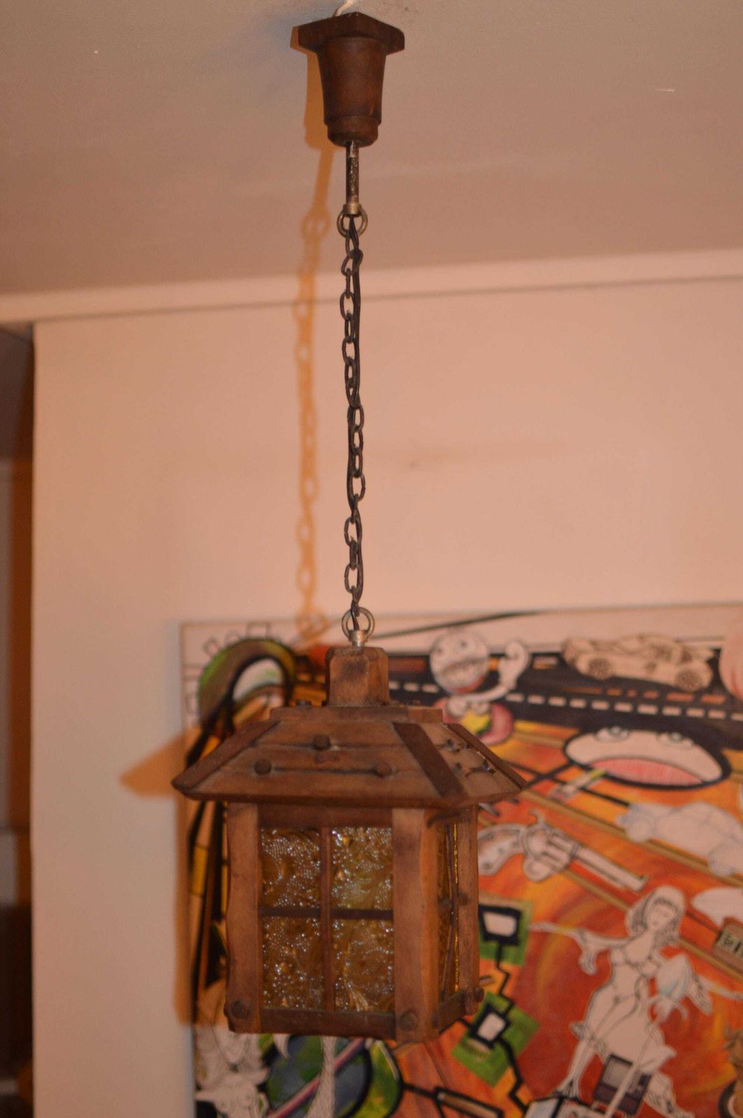 Antique French Hall Wood Porch Lantern photo buy