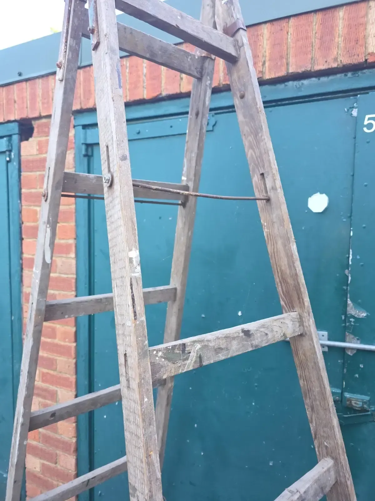 Vintage French Pine Wooden Trestle Ladders Shelving Wedding Display photo Home Decor