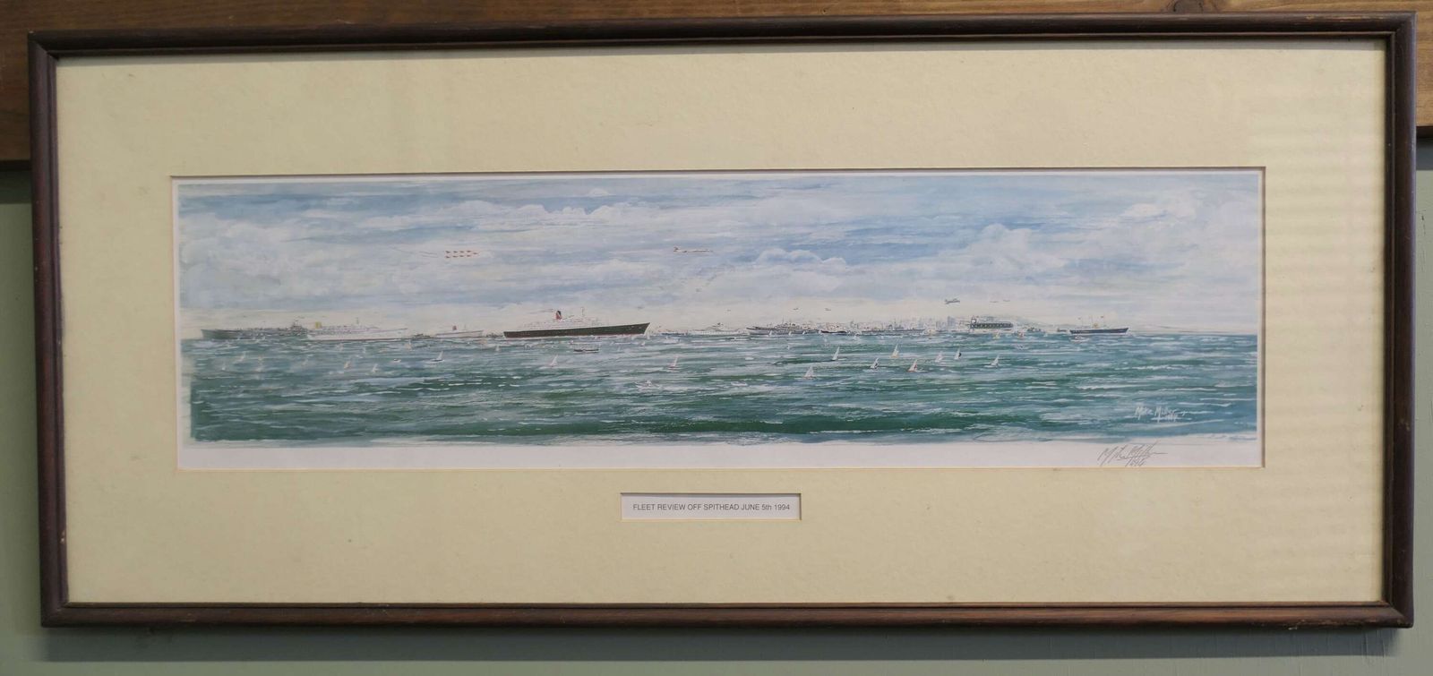 1994 Watercolour, Fleet Review Of Spithead By Mike Miller photo furniture