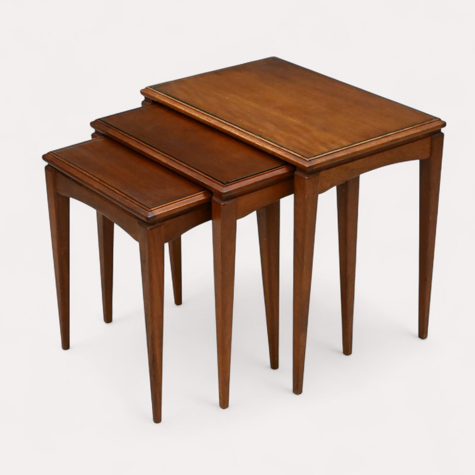 Retro Teak Nest Of Tables With Glass Tops Free Uk Delivery. photo 177.0