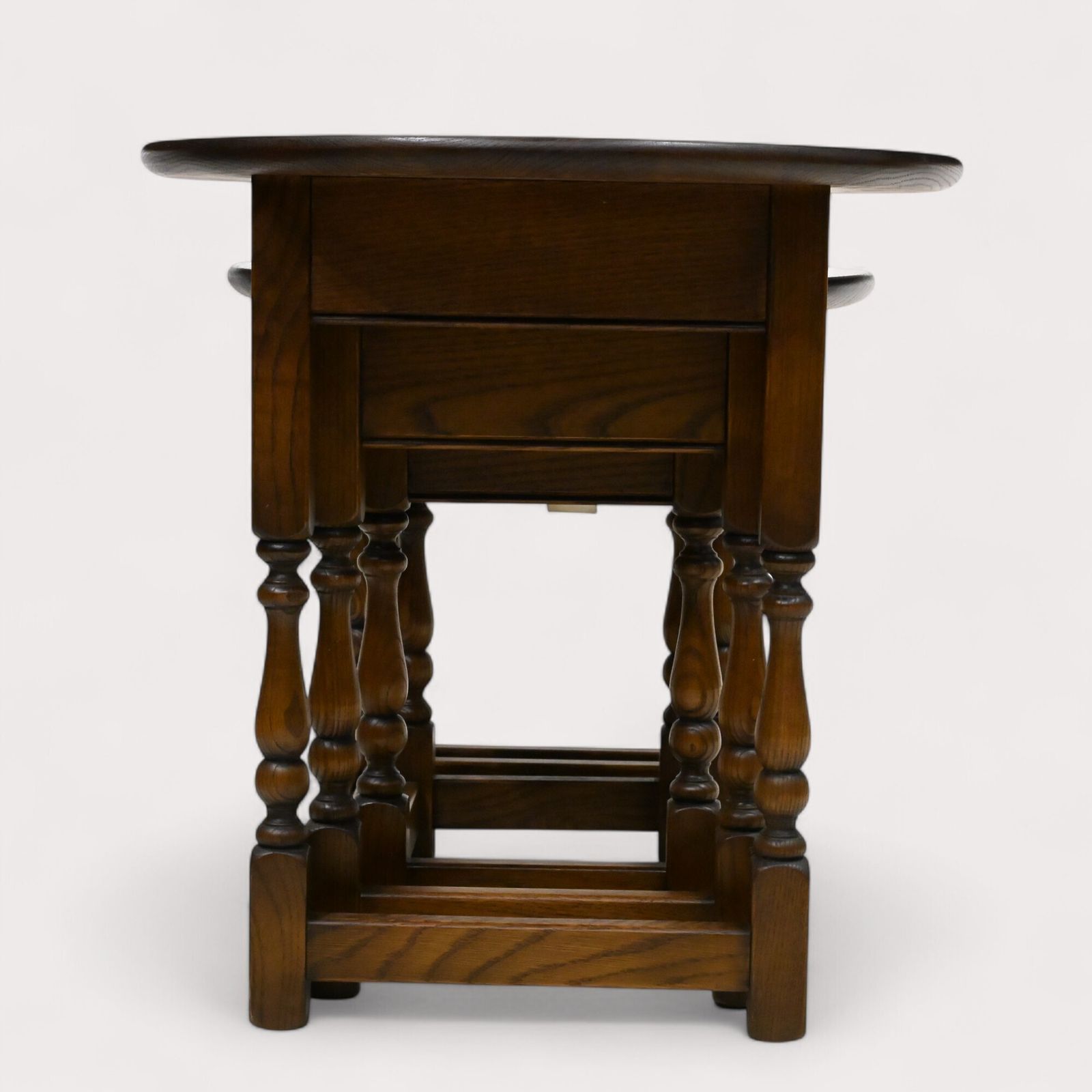 Old Charm Oval Nest Of Tables In Light Oak Model 1990 Vgc Free Uk Delivery* photo vintage
