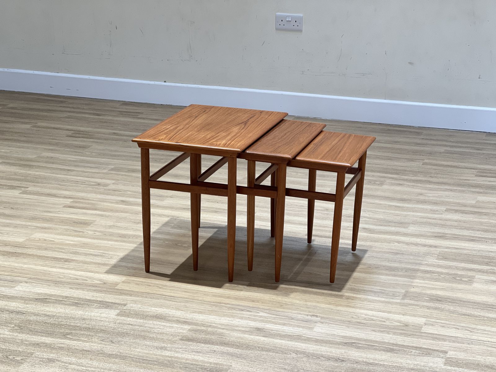 Set Of Three Danish Teak Nesting Tables By Johannes Andersen, 1960s