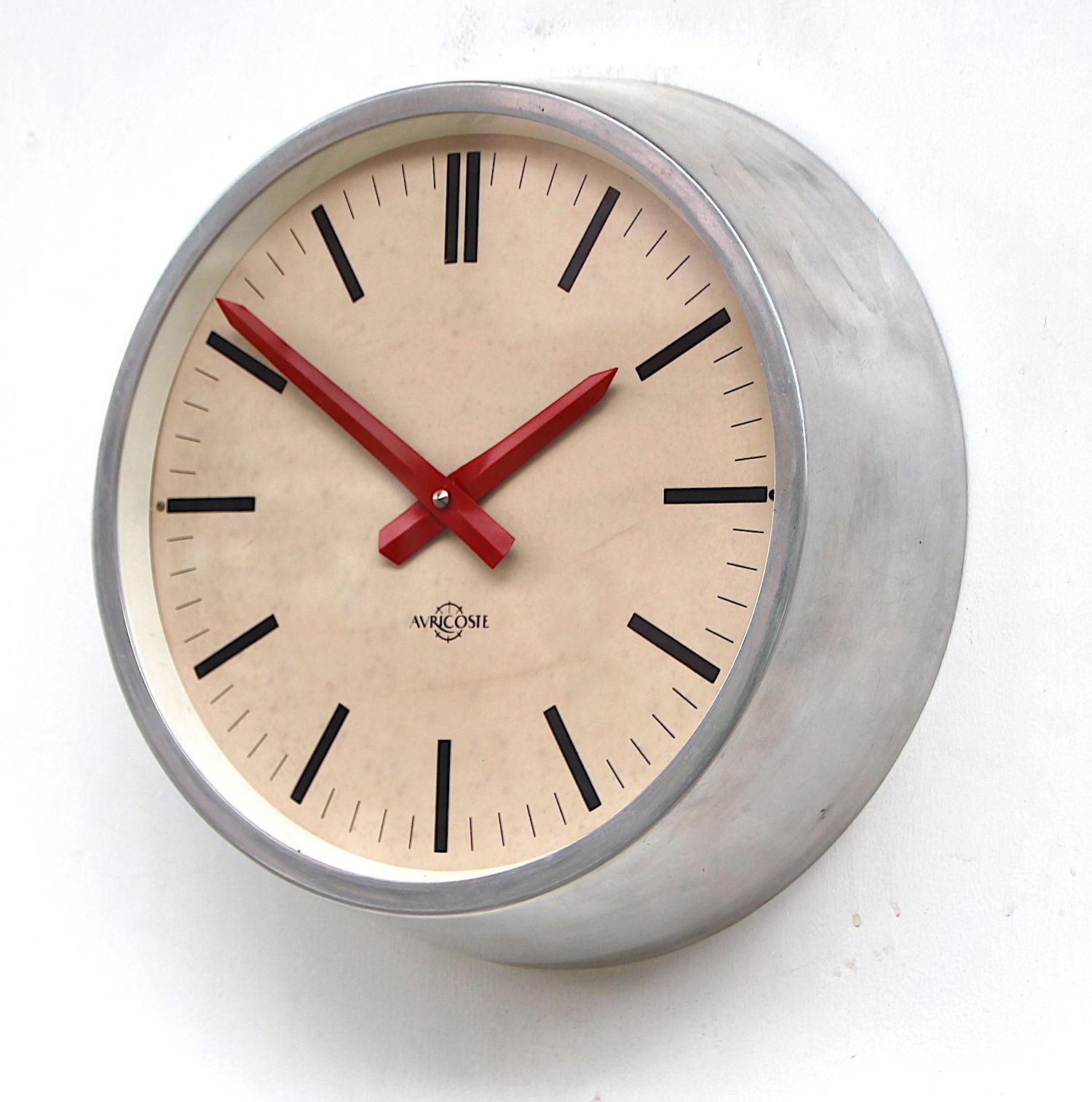 1970s French Commercial Industrial Calendar Wall Clock. Fully Guaranteed photo furniture