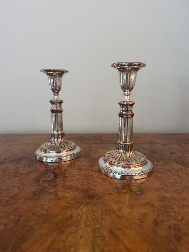 Fine Quality Pair Of Antique Regency Telescopic Candlesticks photo 485.0