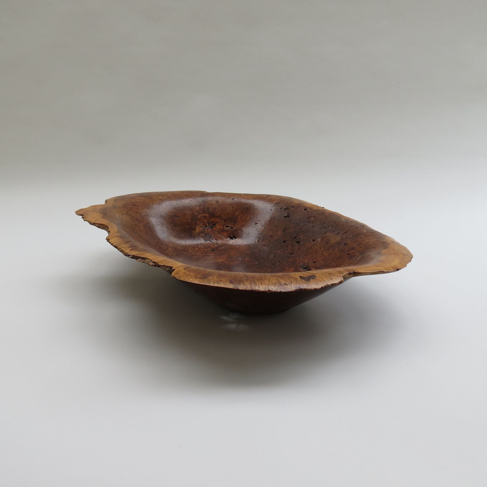 Very Large Vintage Wooden Bowl Gum Burr Wood photo for sale