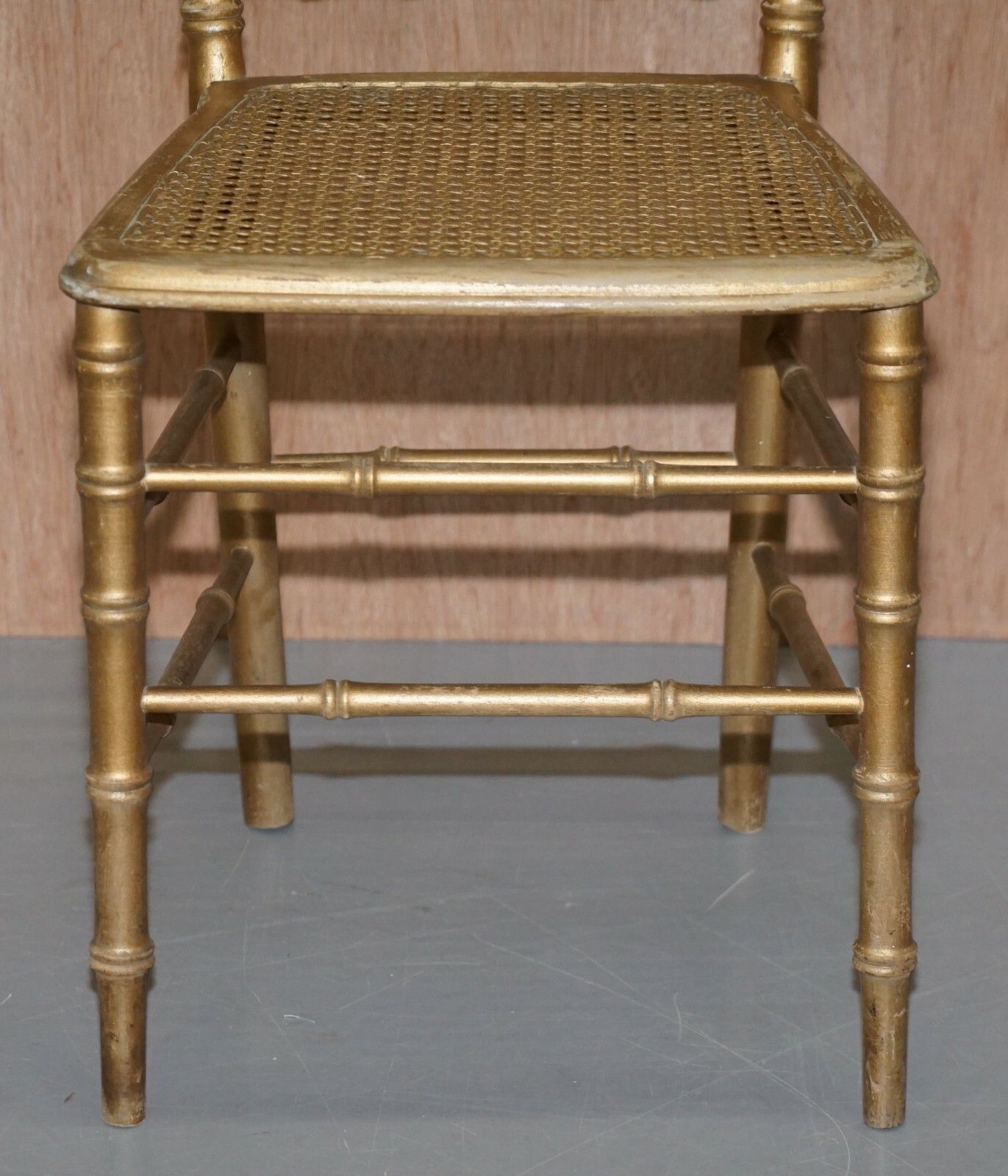 Pair Of Edwardian Giltwood Famboo Regency Style Bergere Chairs With Gold Gilding photo vinterior