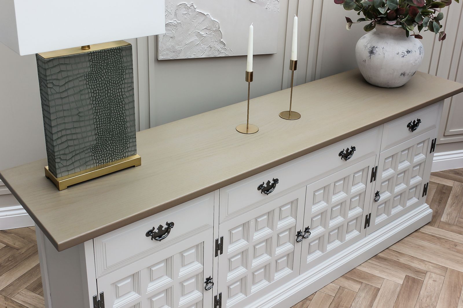 photo for sale Large Vintage Younger Toledo Solid Oak Sideboard Dresser