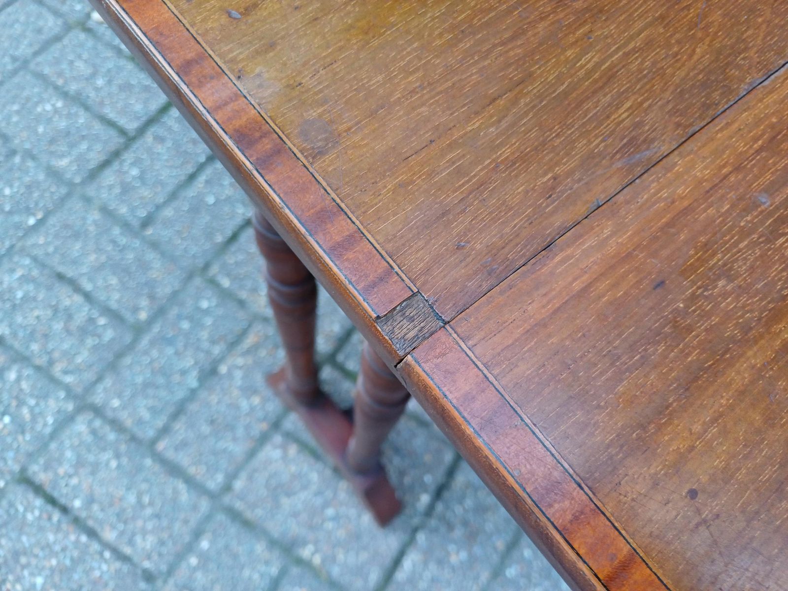 Antique Mahogany Inlaid Sutherland Table 19thc Drop Leaf Folding Occasional Side Table With Turned Legs Porcelain Castors photo furniture