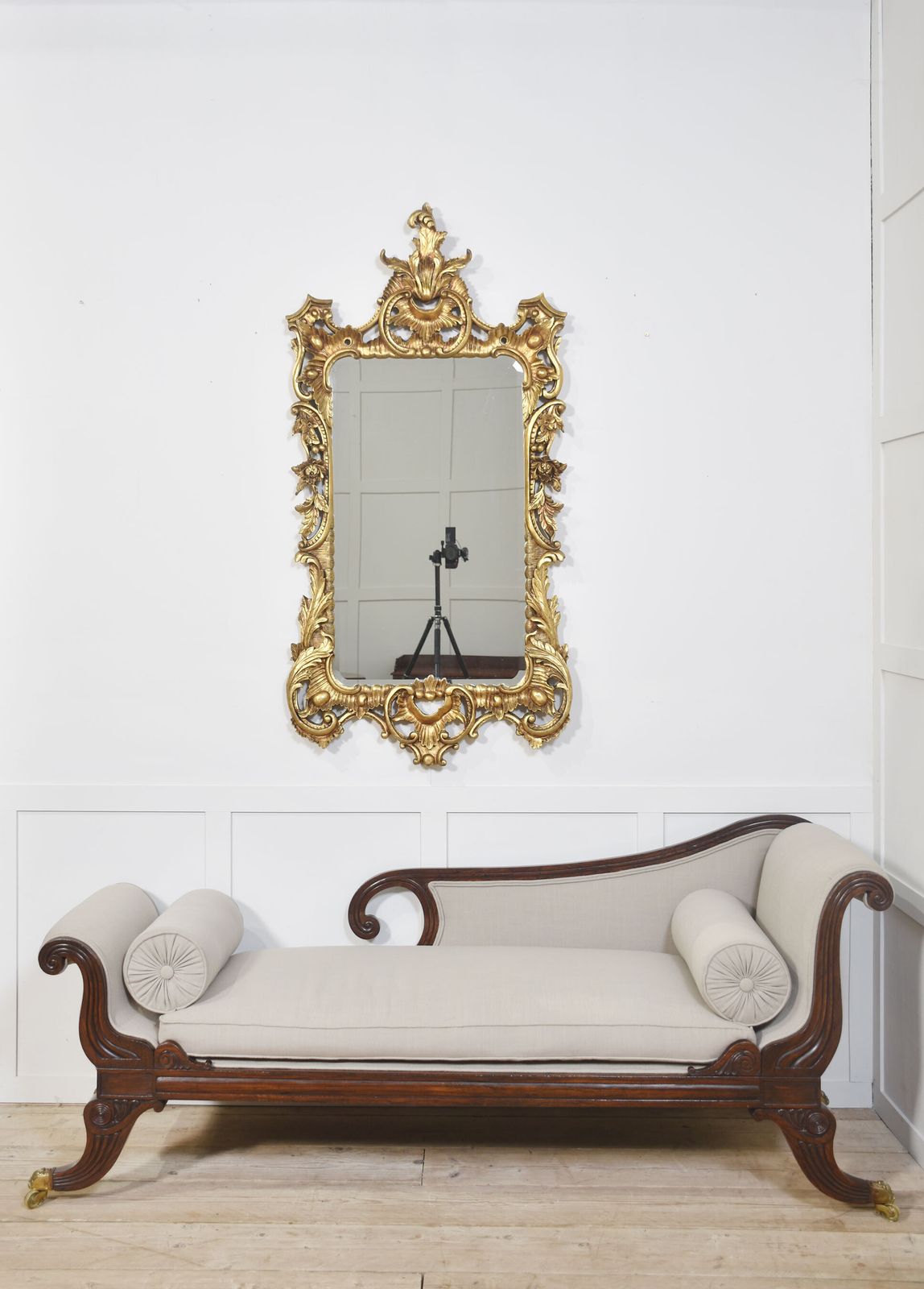 Pair Of Baroque Style Carved And Gilded Mirrors photo for sale