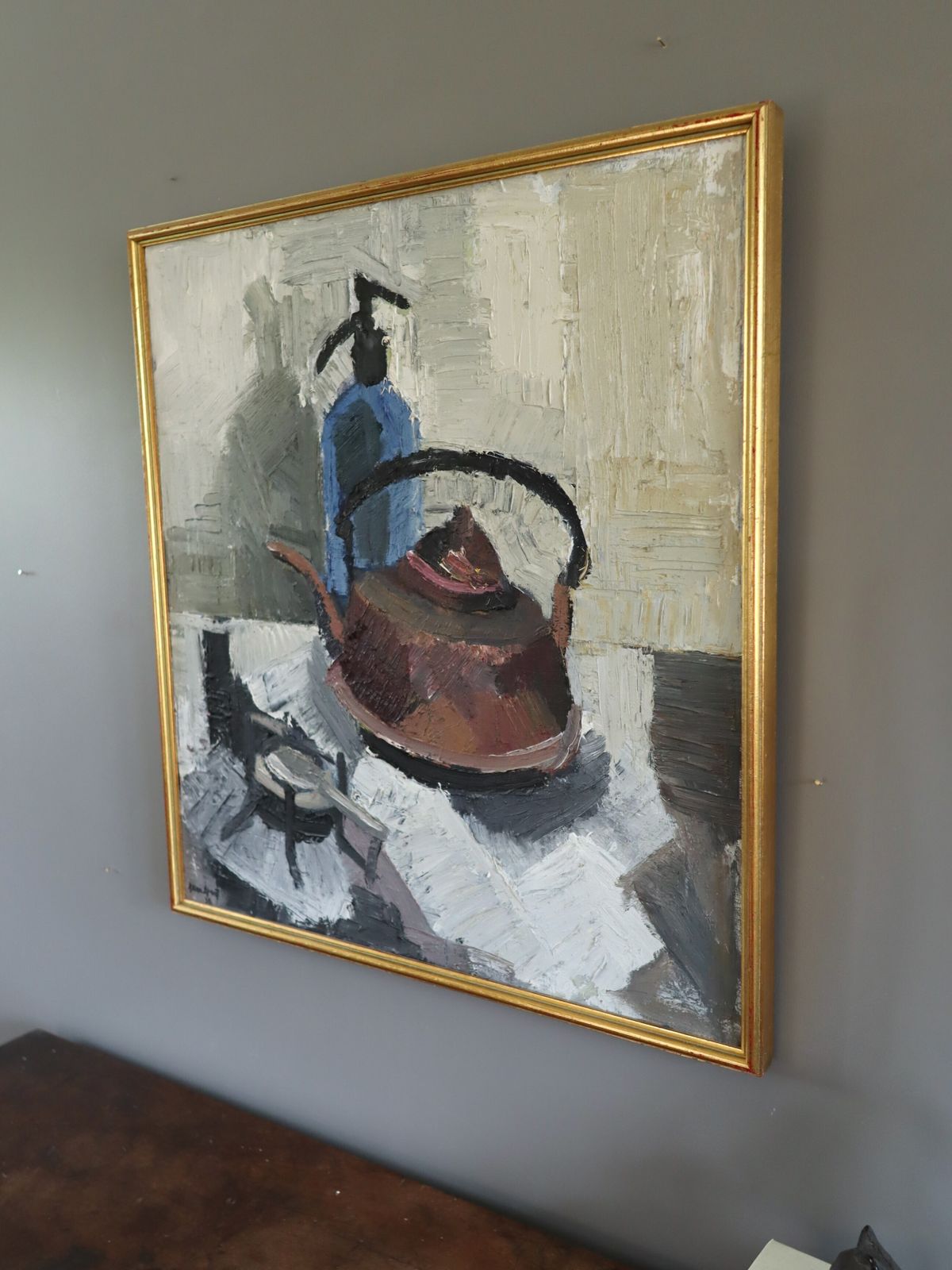 The Kettle Oil Painting, Mid 20th Century photo Art
