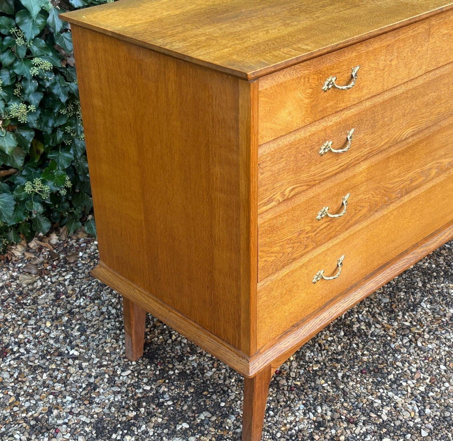 Vintage 1960’s Handmade Oak Chest Of Drawers photo vintage