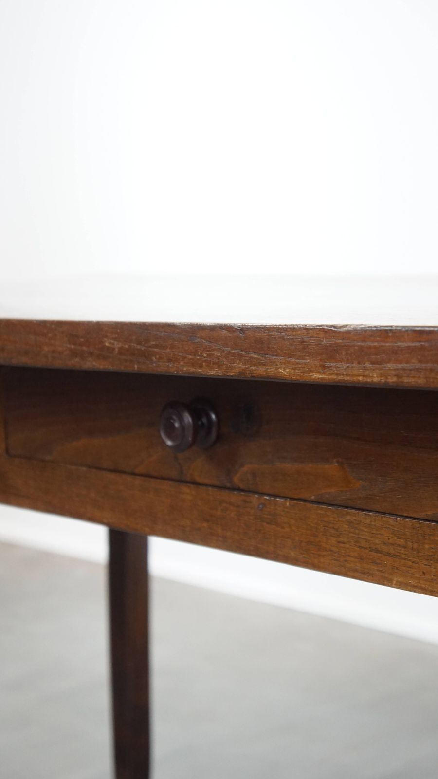 Furniture Timeless Antique Early 19th Century English 6 Person Dining Table With A Beautiful Walnut Top And 3 Drawers photo