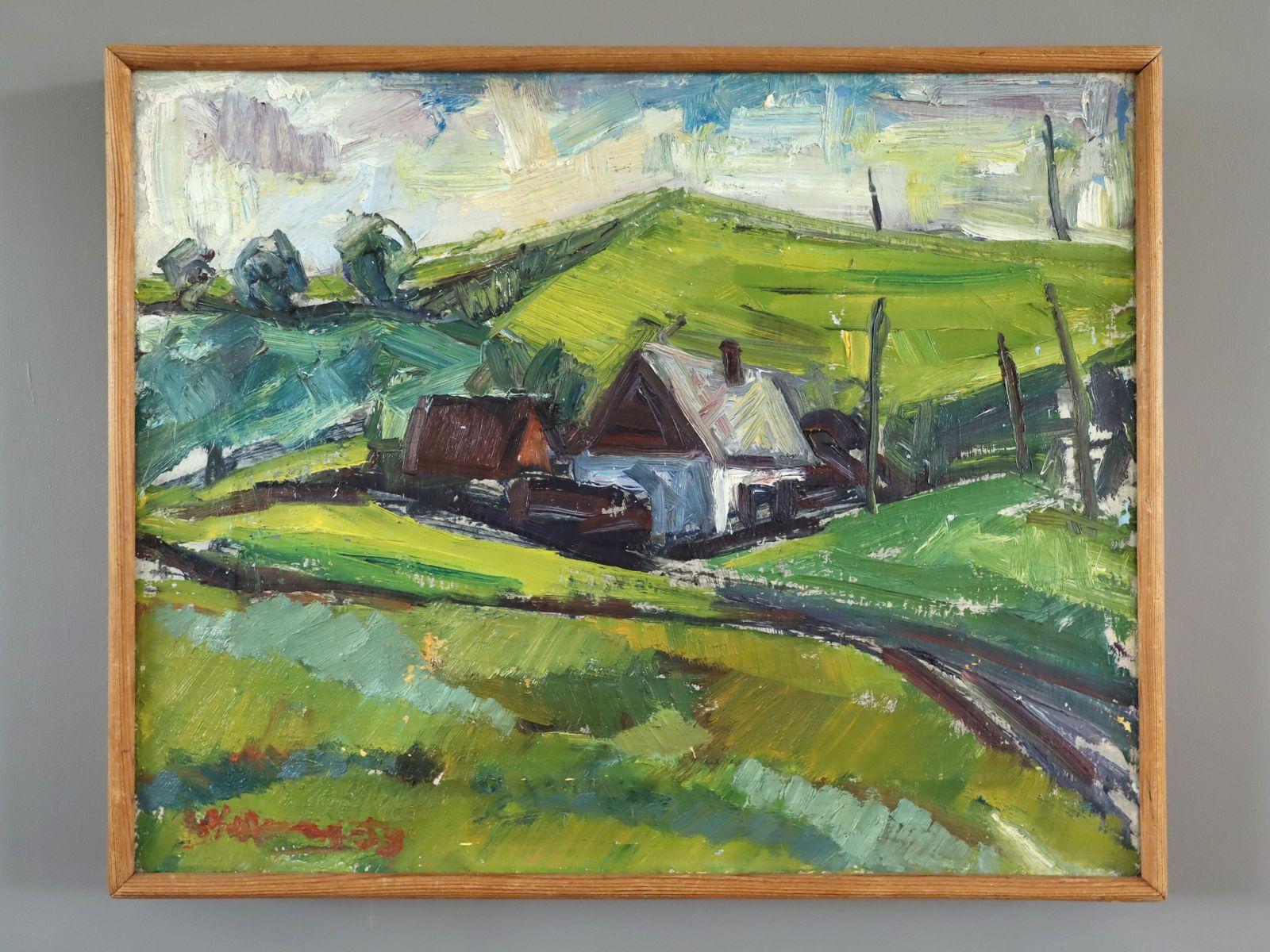 Cottage Among Green Hills  Oil Painting