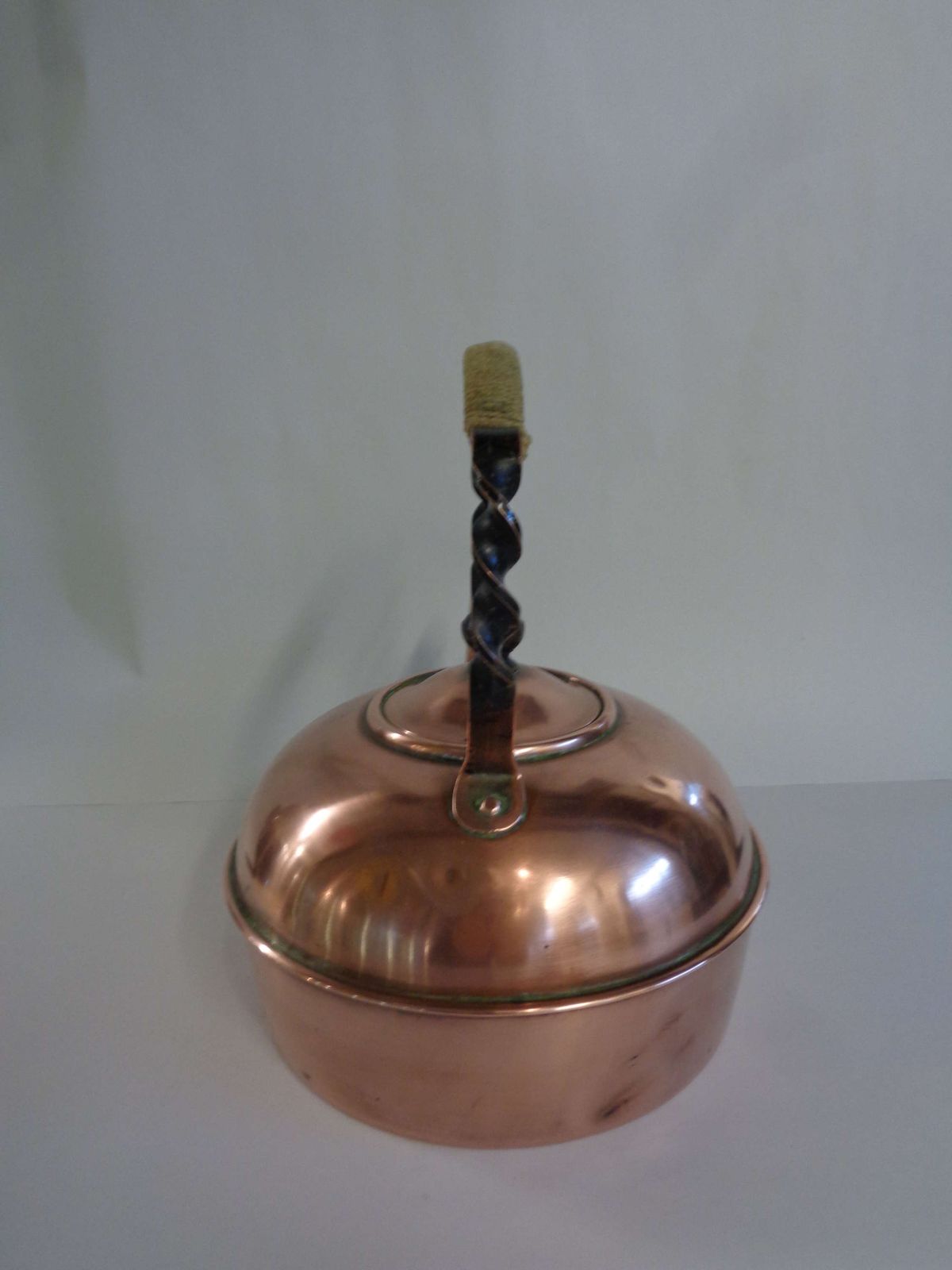 Victorian Twist Handle Copper Kettle photo 55.0