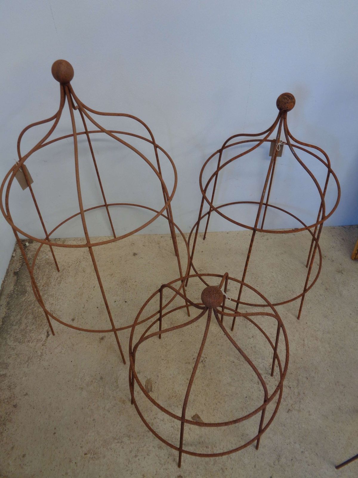 Garden Metal Lobster Pot Obelisk Plant Support   Large photo Garden Decor