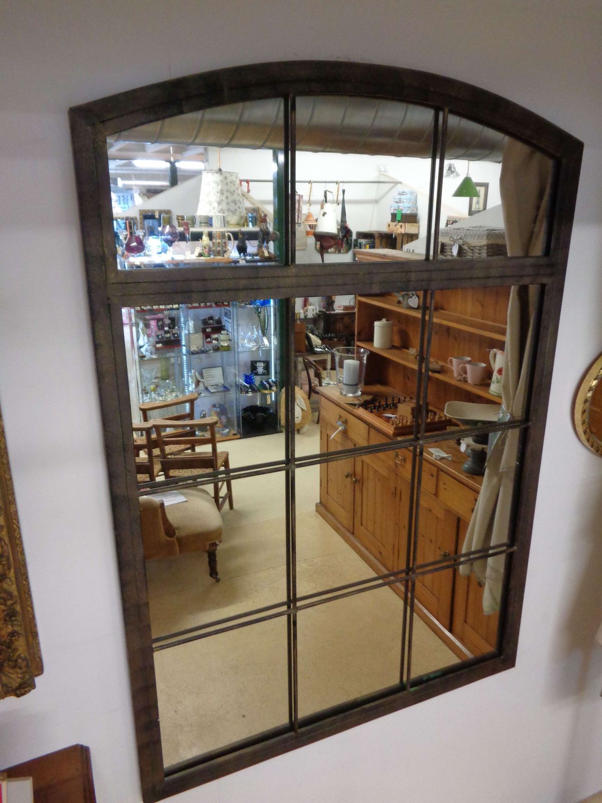Impressive Industrial Style Metal Wall Mirror photo 495.0