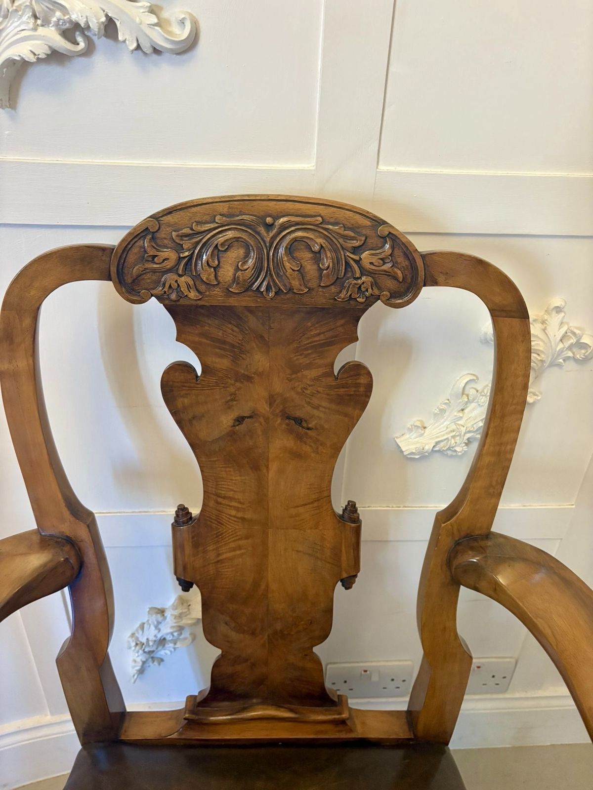 photo for sale Outstanding Quality Pair Of Antique 19th Century Carved Walnut Office Chairs