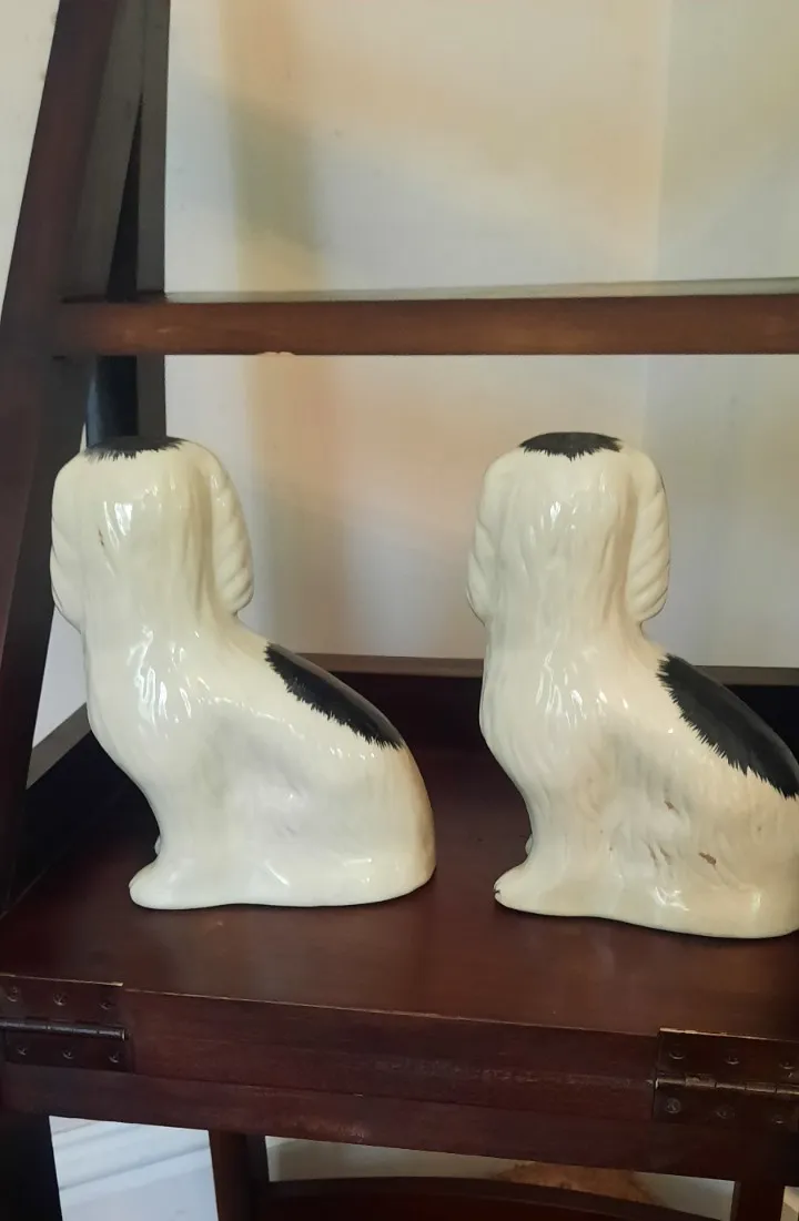 Two Vintage Staffordshire Spaniels Wally Dogs Dogs photo for sale