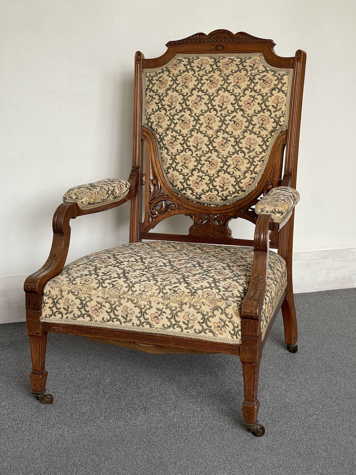 Antique Walnut Frame Nursing Chair