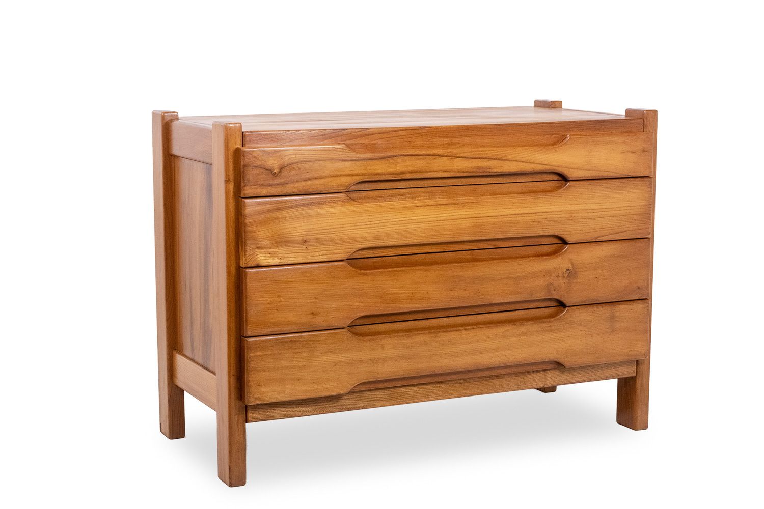 Maison Regain. Elm Chest Of Drawers. Circa 1970.