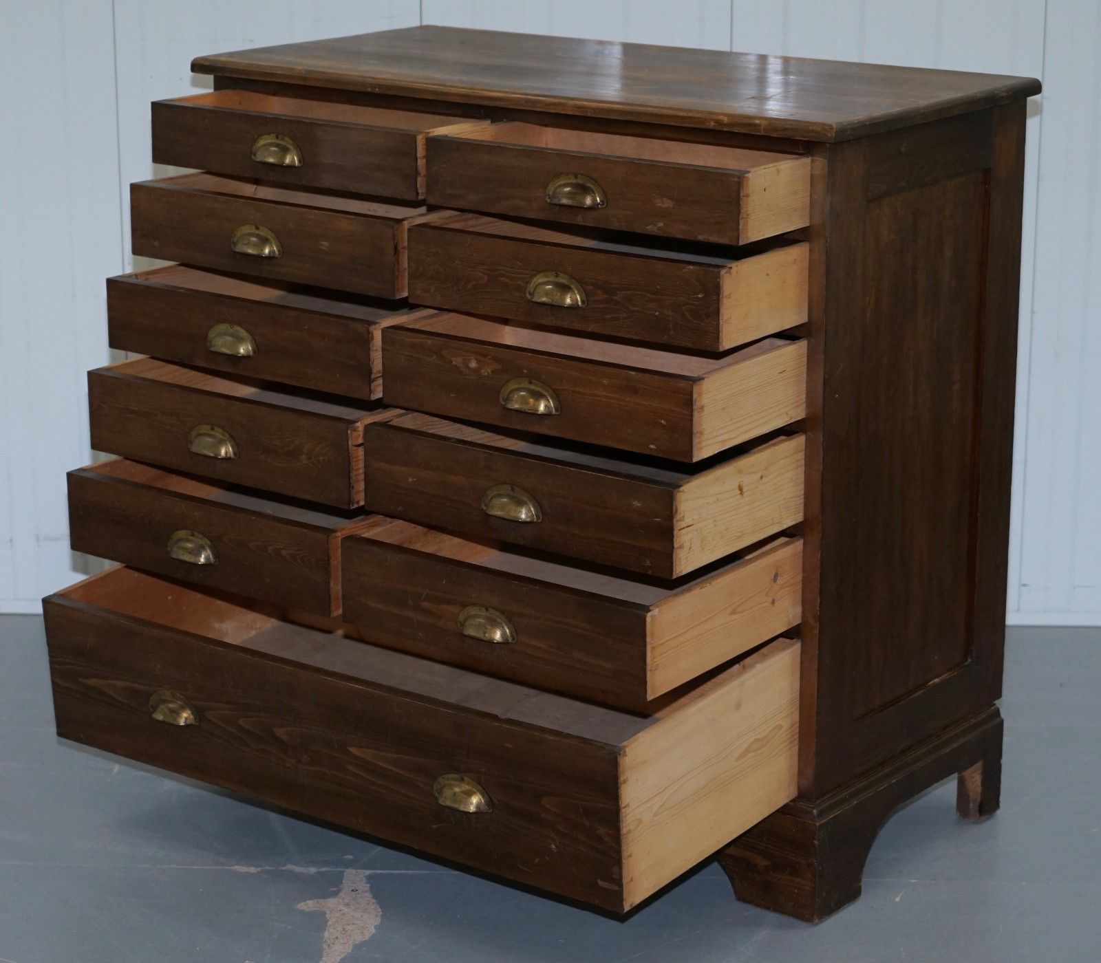 Very Rare Large Victorian Photographers Chest Bank Of Drawers Collectors Chest photo vintage
