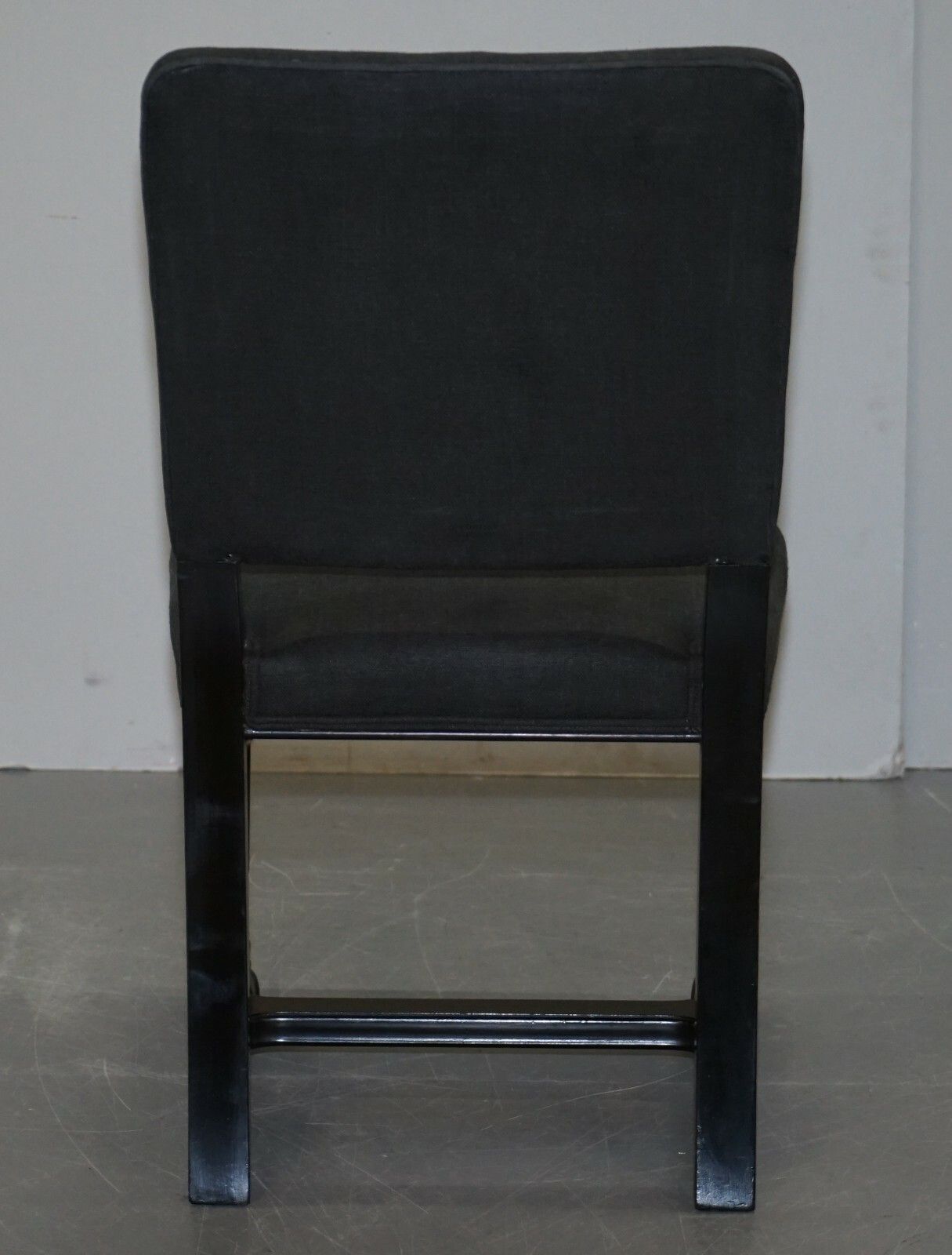 photo furniture Lovely Pair Of Eichholtz Occasional Chairs Ebonised Frames Grey Linen Upholstery
