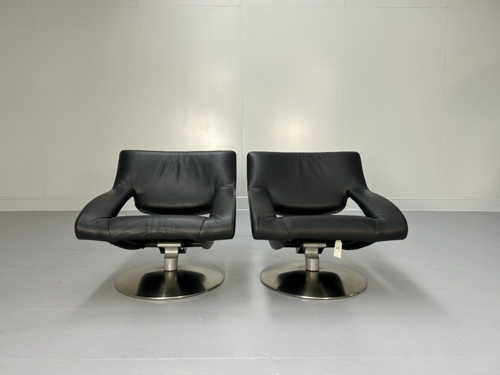 Pair Of De Sede Ds255/01 Armchairs – In Black Leather photo furniture