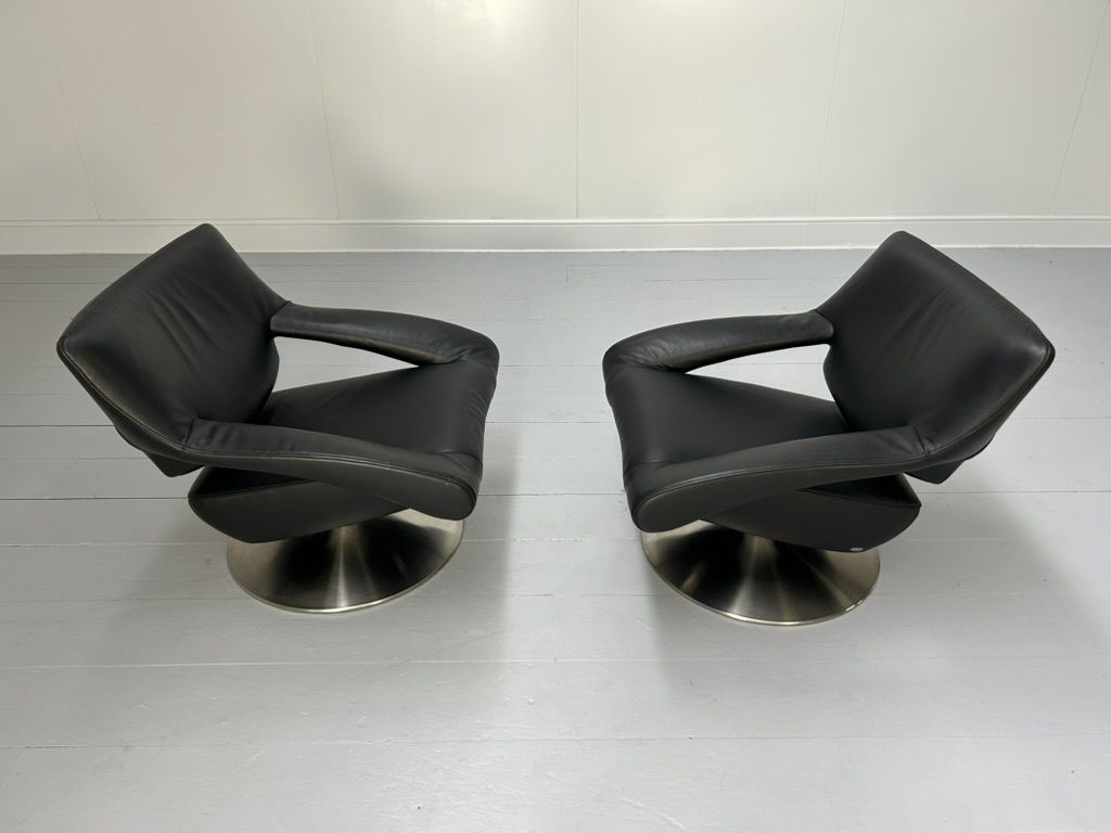 Pair Of De Sede Ds255/01 Armchairs – In Black Leather photo buy