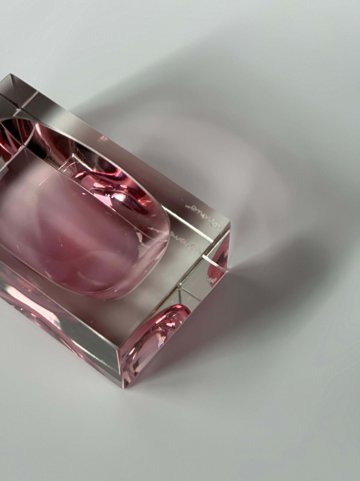 1980s Murano Pink Sommerso Glass Faceted Bowl, Mandruzzato, Italy photo furniture