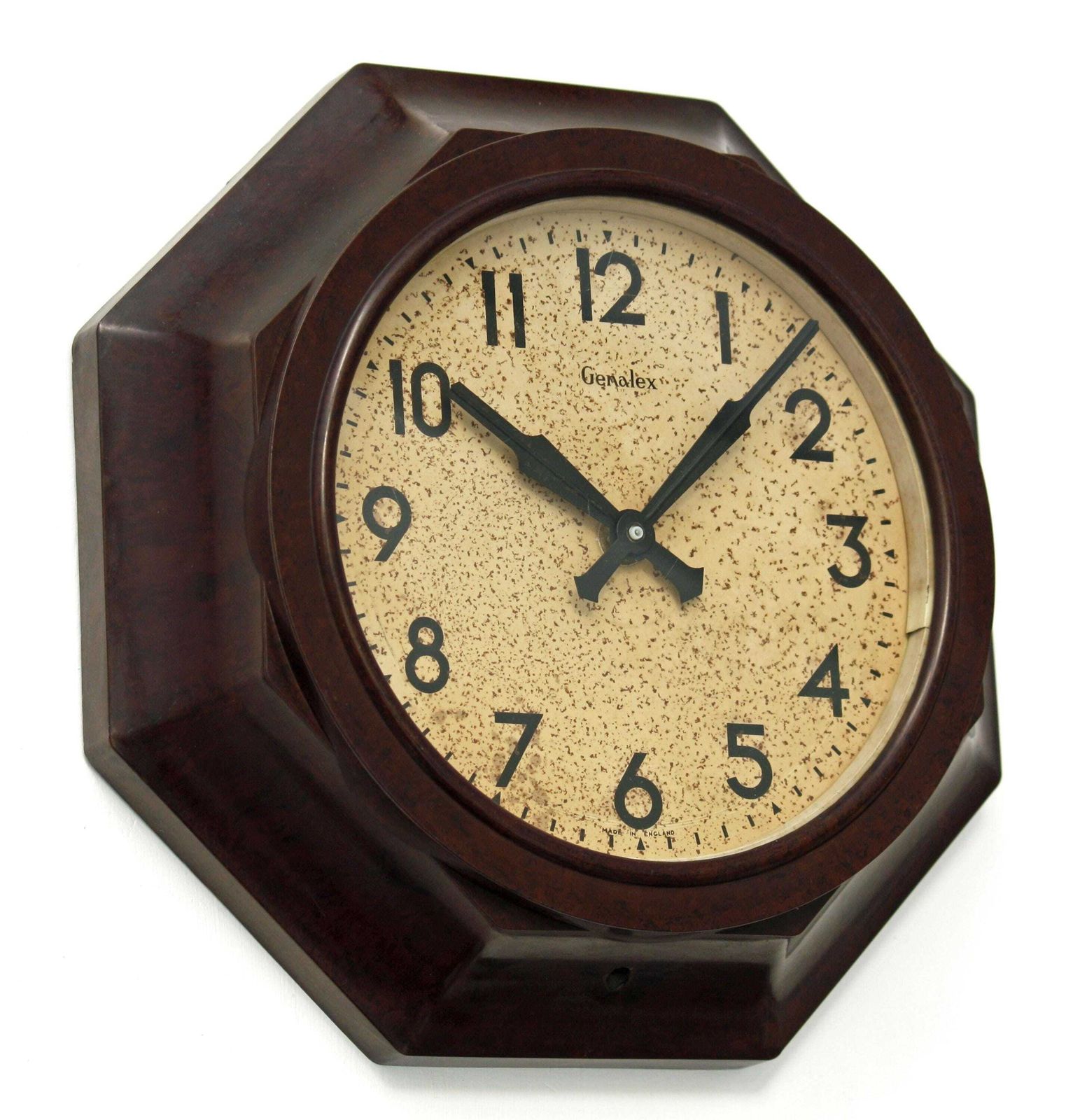 Vintage Genalex Wall Clock   31cm Bakelite Retro Mid Century Style Clock 1950s Industrial Factory Clock Gift Off The Wall Clocks photo furniture