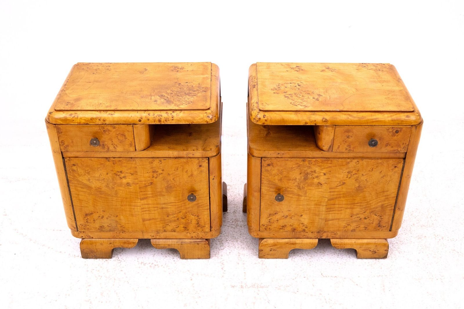 Pair Of Bedside Tables, Poland, 1930s. After Renovation. photo for sale