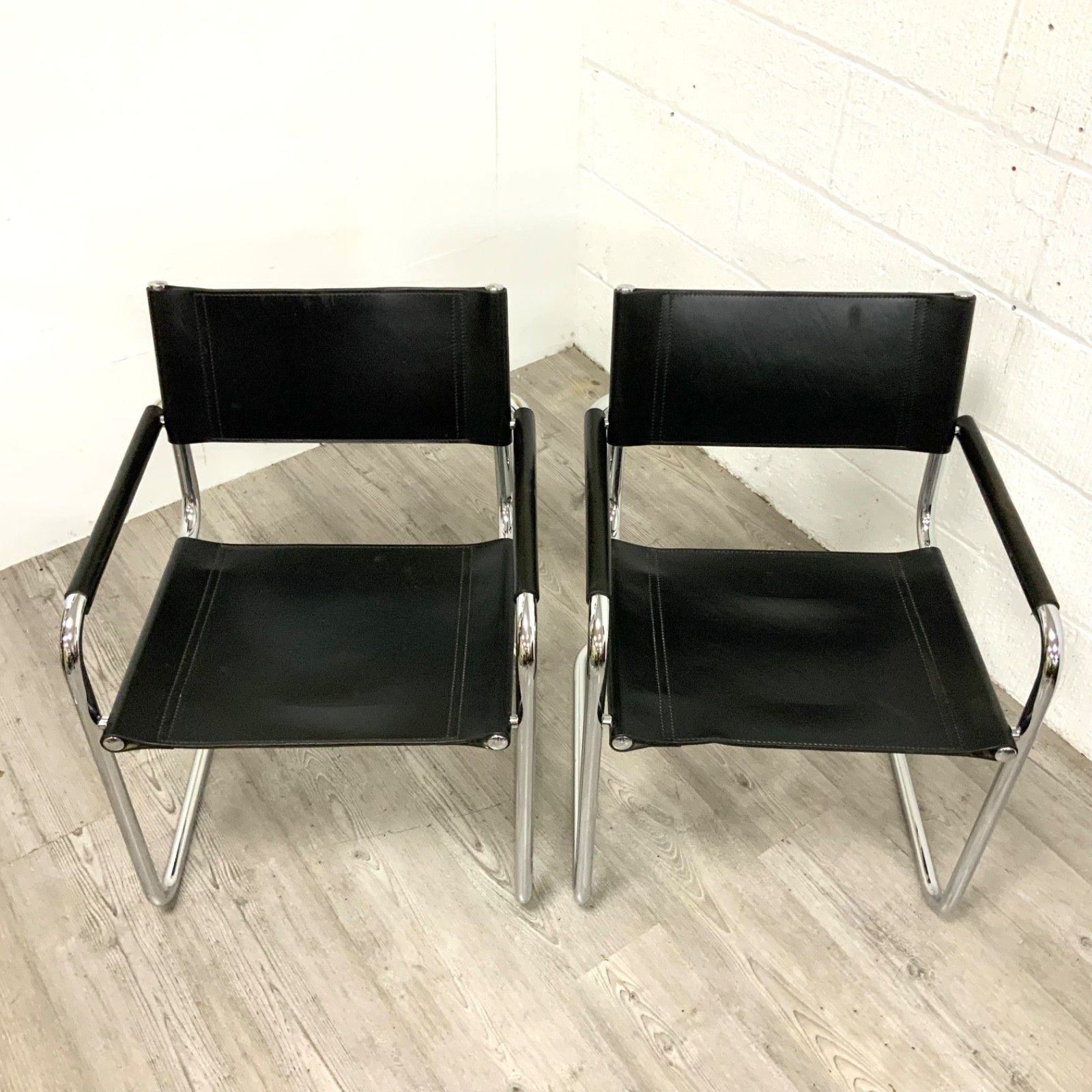 A Pair Of Original Fasem S34 Mart Stam Marcel Breuer Dining Office Chair  Dated 1986 photo 1795.0