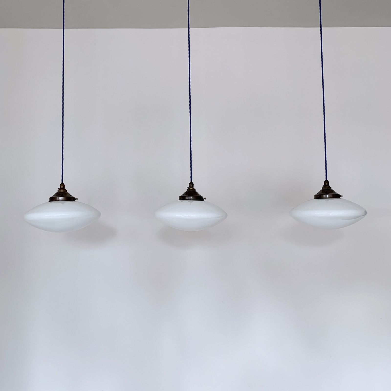 Contemporary White Glass Ellipse Shades
