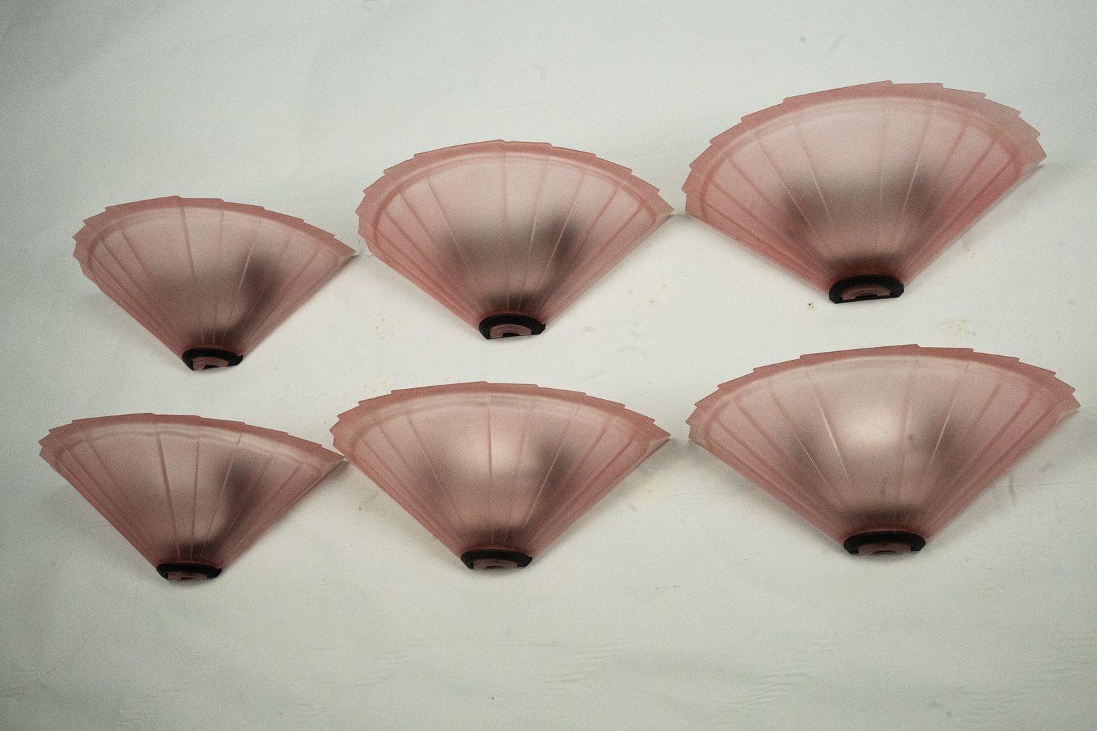 photo vinterior Set Of Six De Majo Sconces In Thick Pink Murano Glass. Italy 1980s