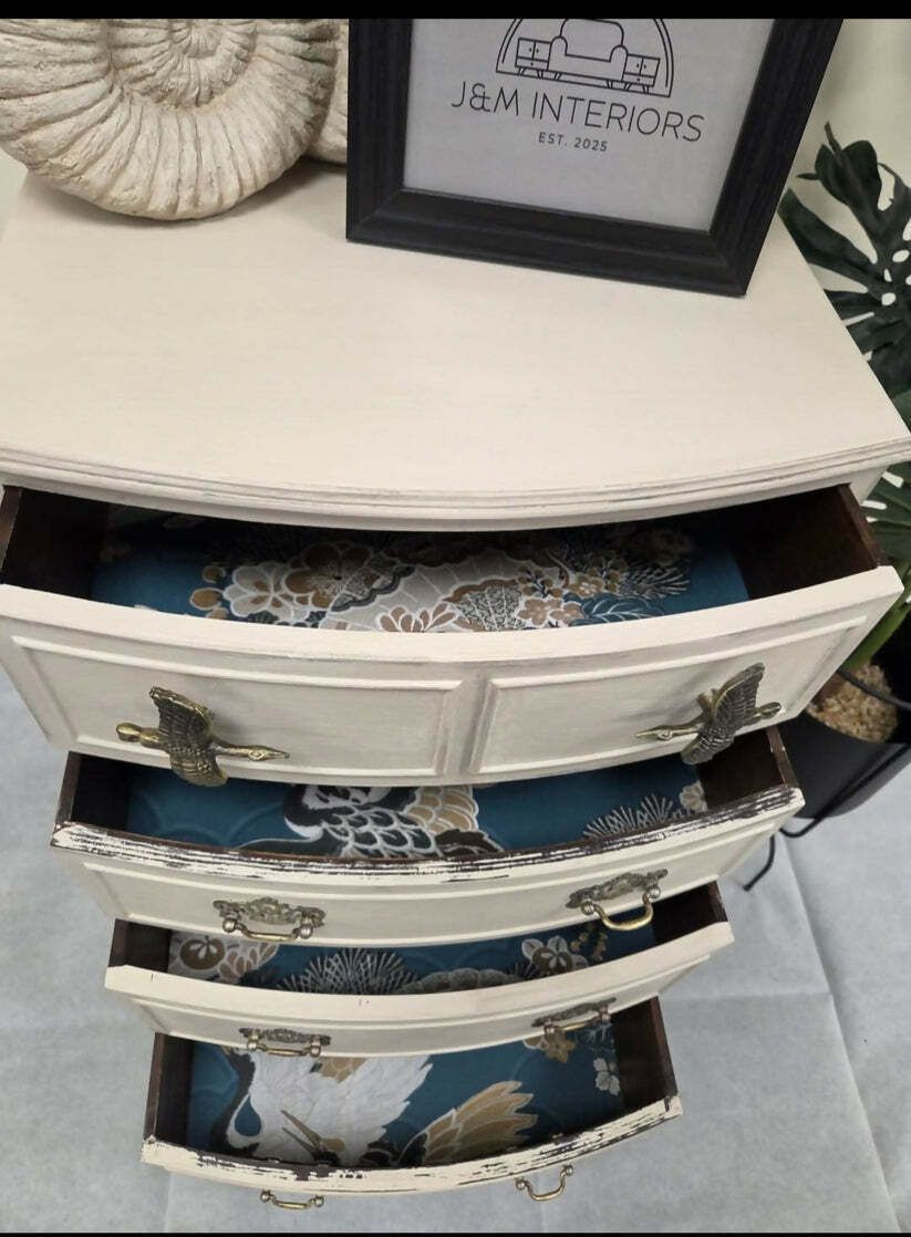 Bow Fronted Small Chest Of Drawers photo vintage