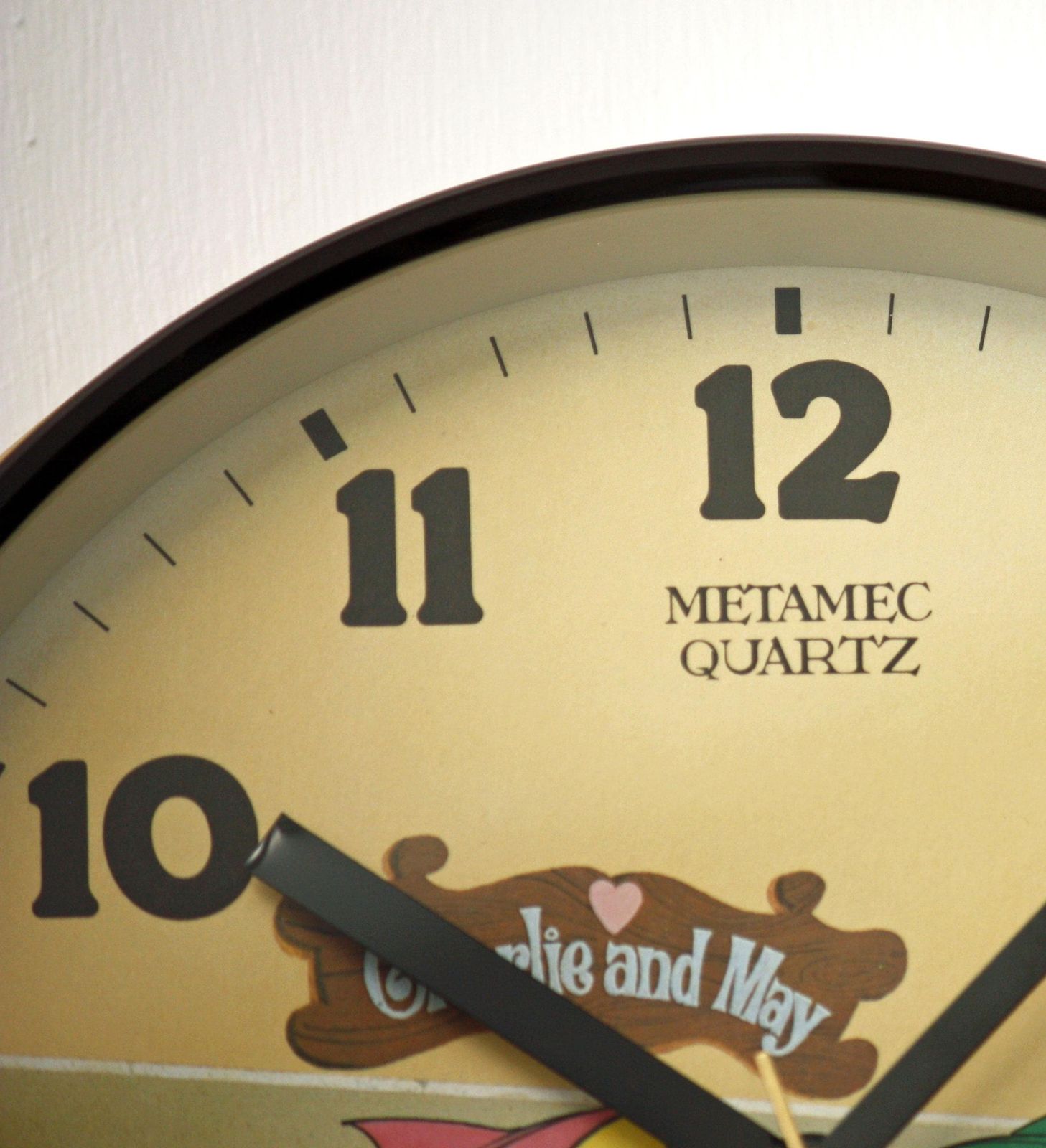 Vintage Metamec Wall Clock   22cm Retro Charlie & May Kids Clock Mid Century Clock Gift Childrens Clock Off The Wall Clocks photo for sale