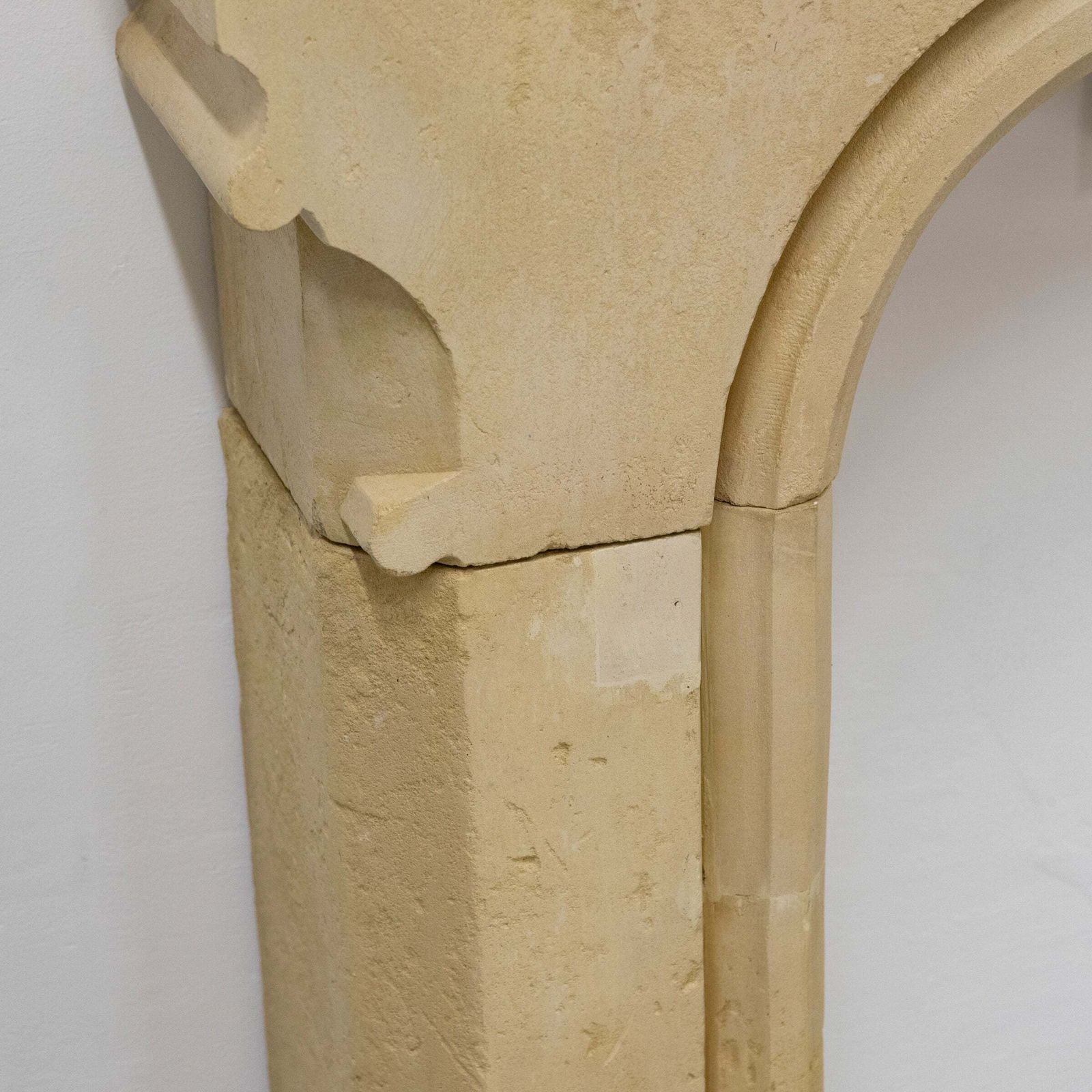 photo for sale Antique English Stone Gothic Revival Fireplace