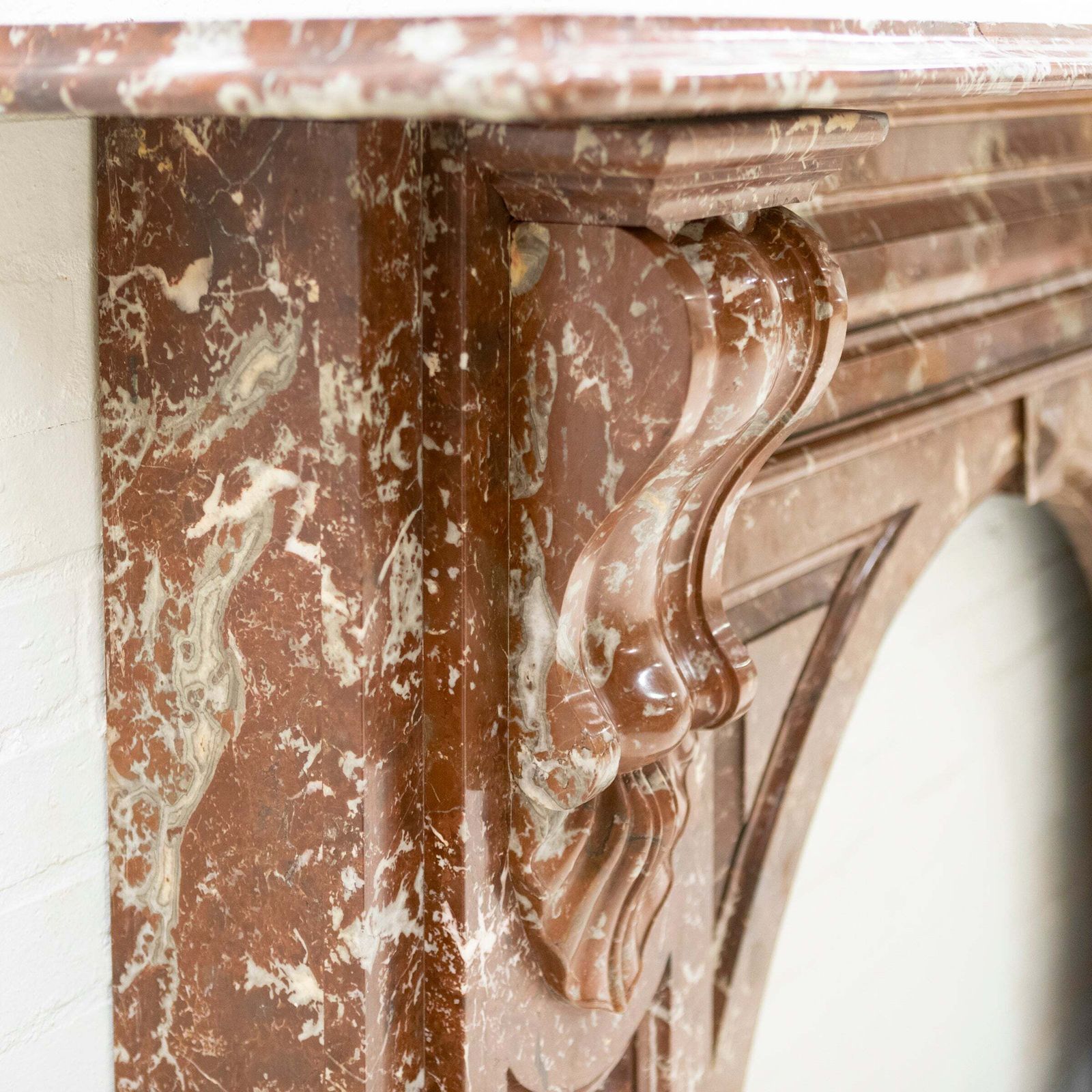 Antique Victorian Arched Rouge Royal Marble Surround photo furniture
