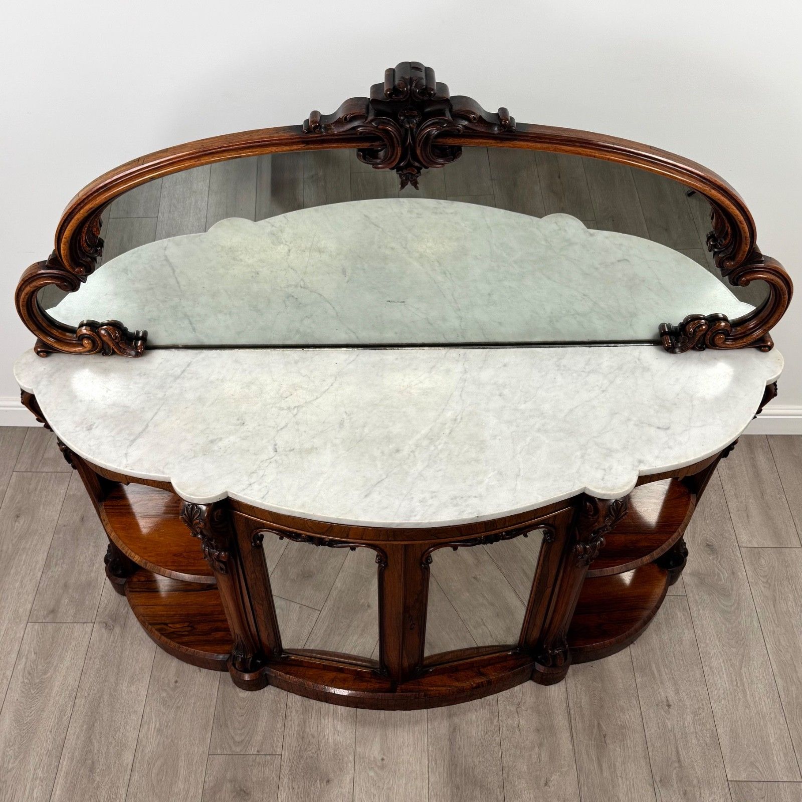 photo for sale Antique 19th Century Marble Top Credenze Of Finest Quality