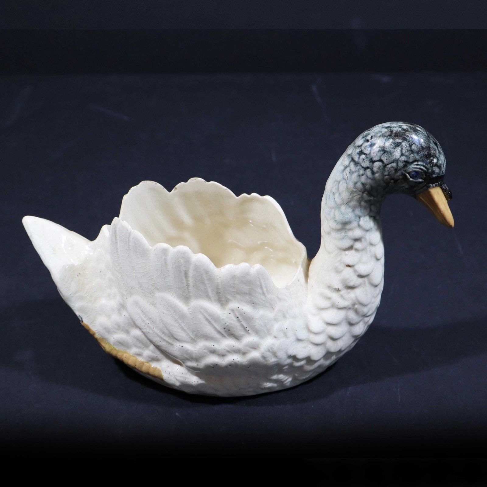 Antique Swan Jardiniere Majolica Flower Plant Pot photo Home Decor