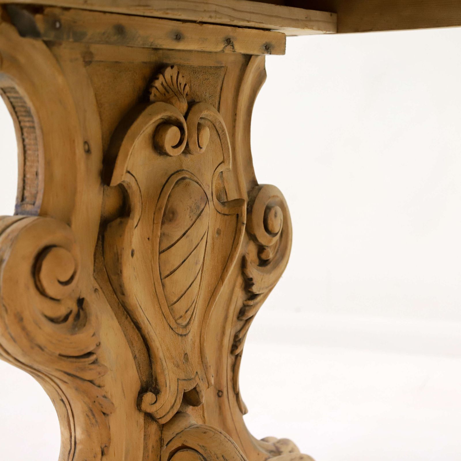 Furniture 19th Century Italian Baroque Centre Table   European Walnut With Pink Salome Marble Top photo