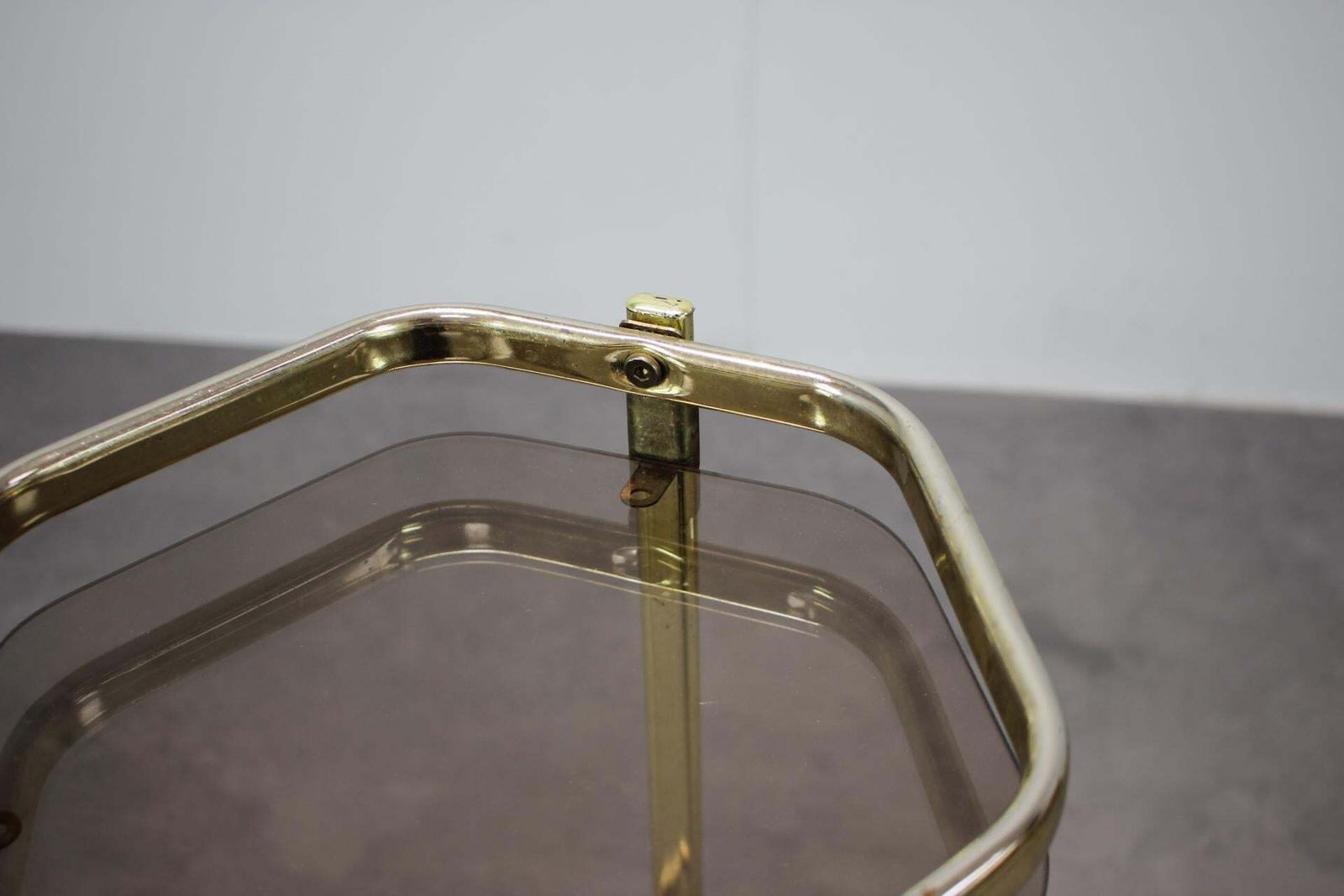 Mid Century Brass And Smoked Glass Tea Table, 1970s, Germany photo 561.0