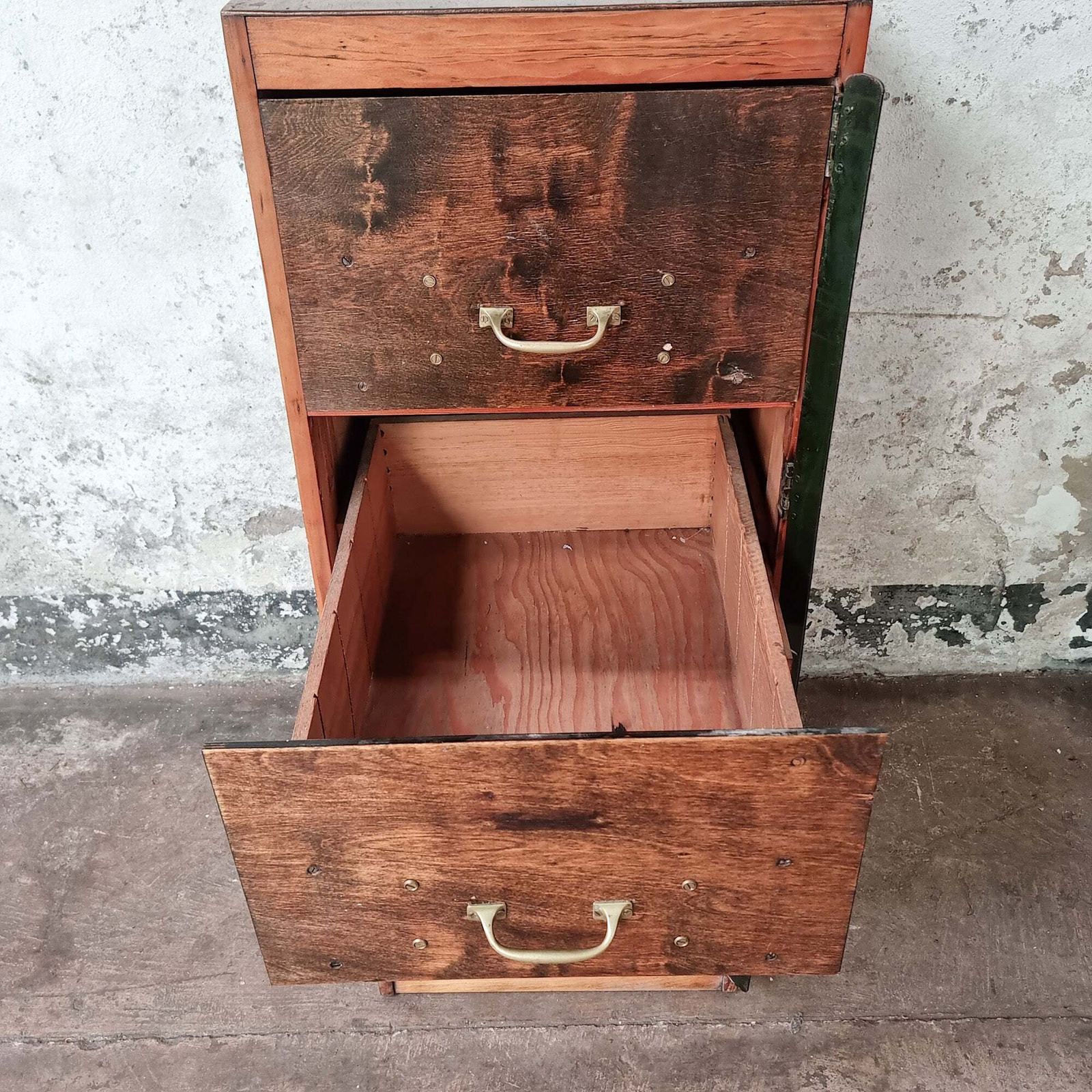 Vintage Wooden Filing Cabinet, Mid 20th Century photo vinterior