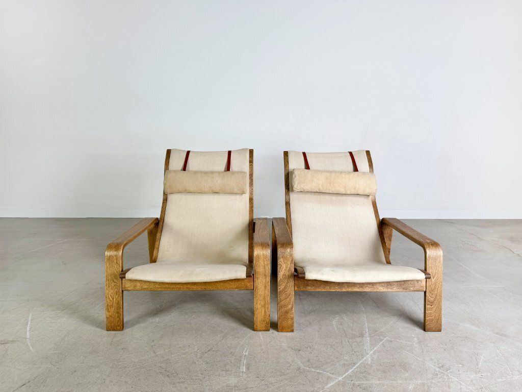 Set Of 2 Pulkka Armchairs Asko Midcentury Ilmari Laippainen Canvas photo furniture