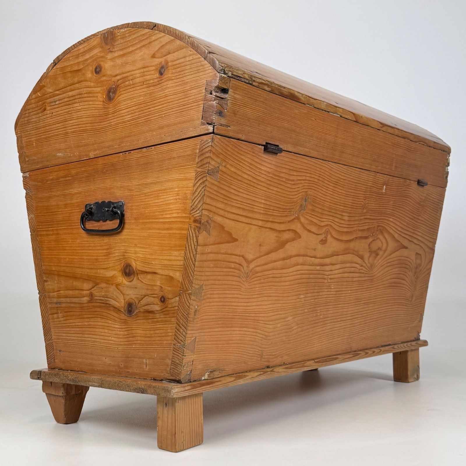 Antique 19th Century Dome Top Chest In Pine photo Furniture